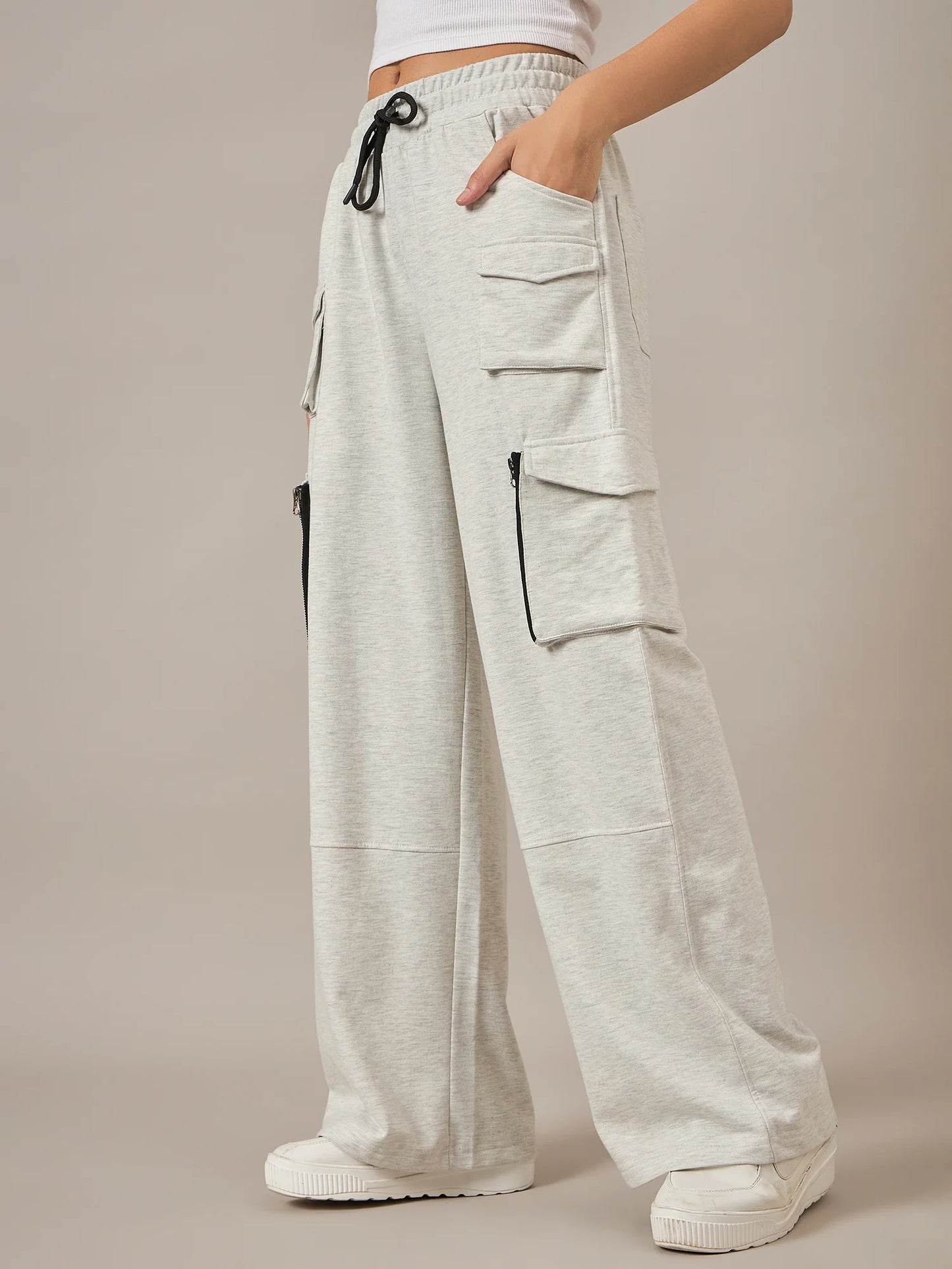 Women Dark Grey Baggy Fit Pant