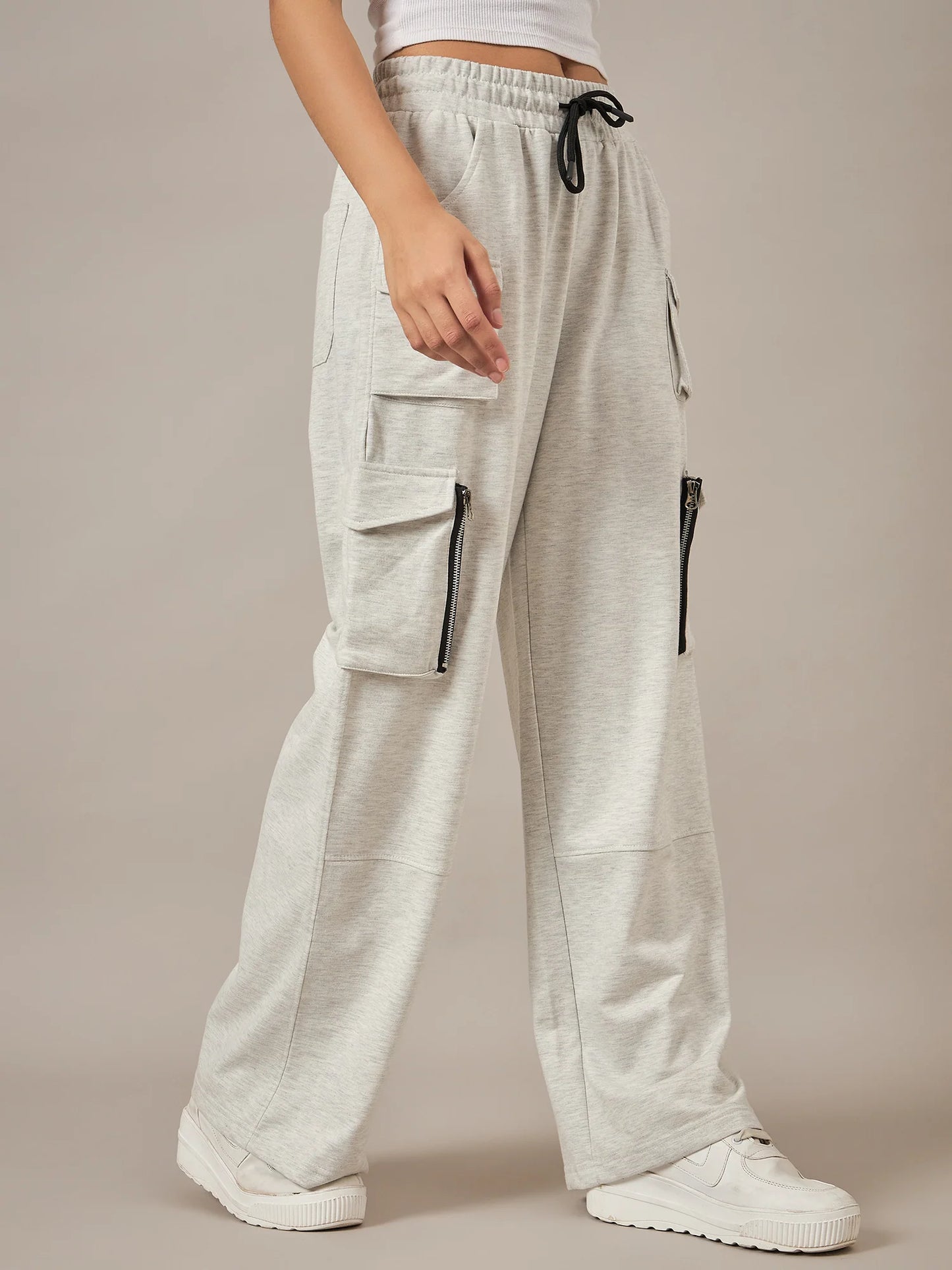 Women Dark Grey Baggy Fit Pant
