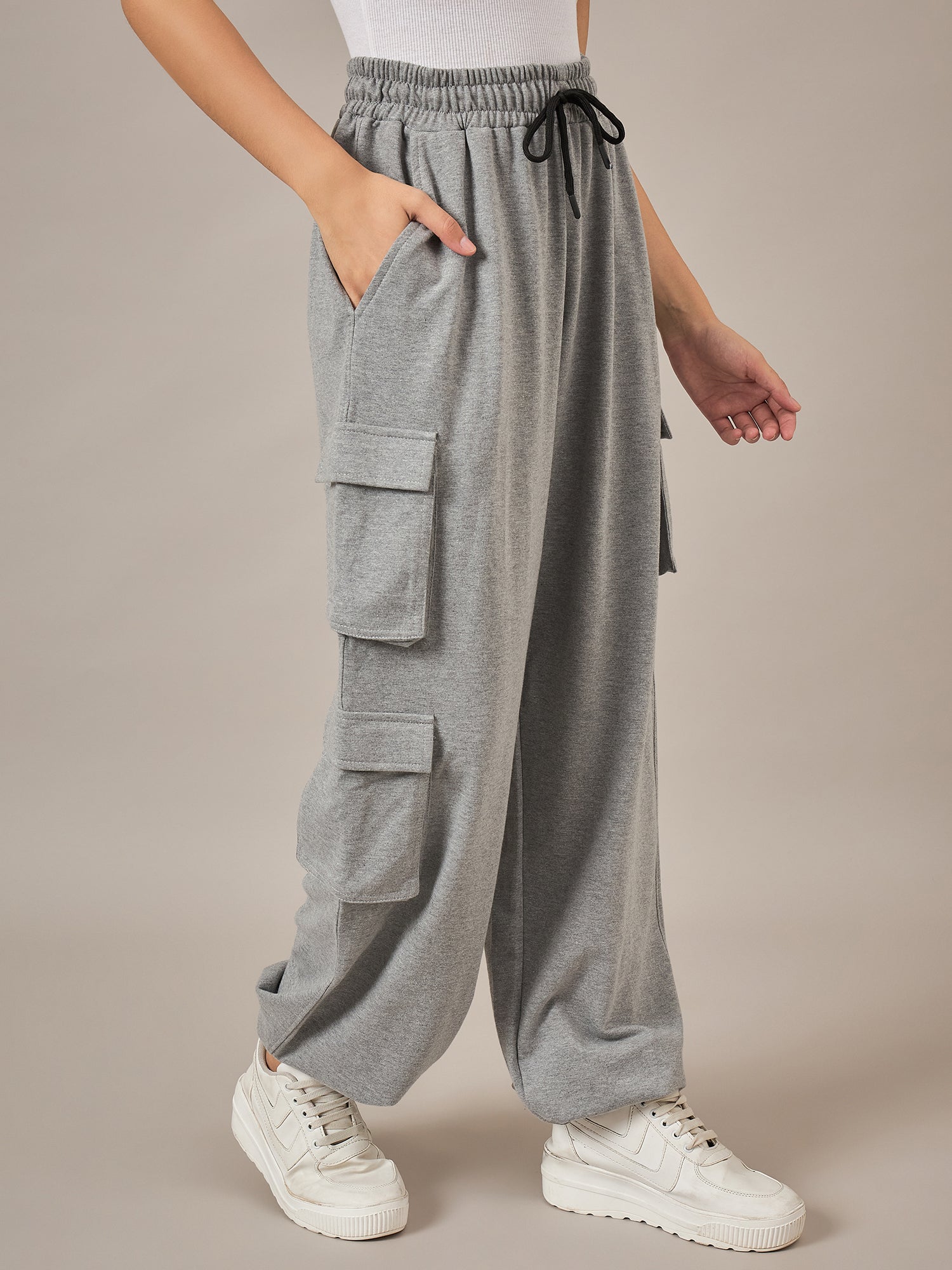 Grey Melange Baggy Fit Pant - Reprise