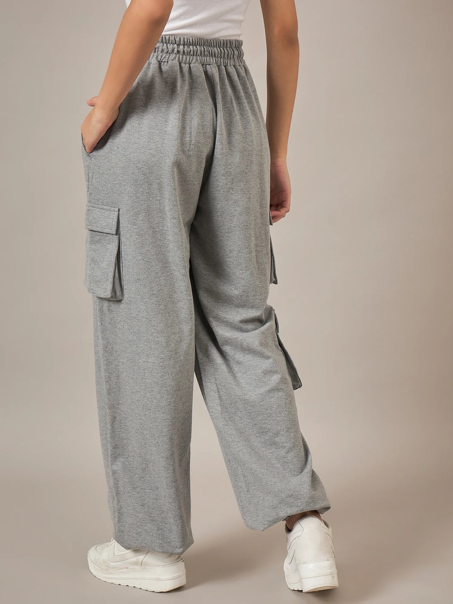 Women Grey Light Grey Baggy Fit Pant