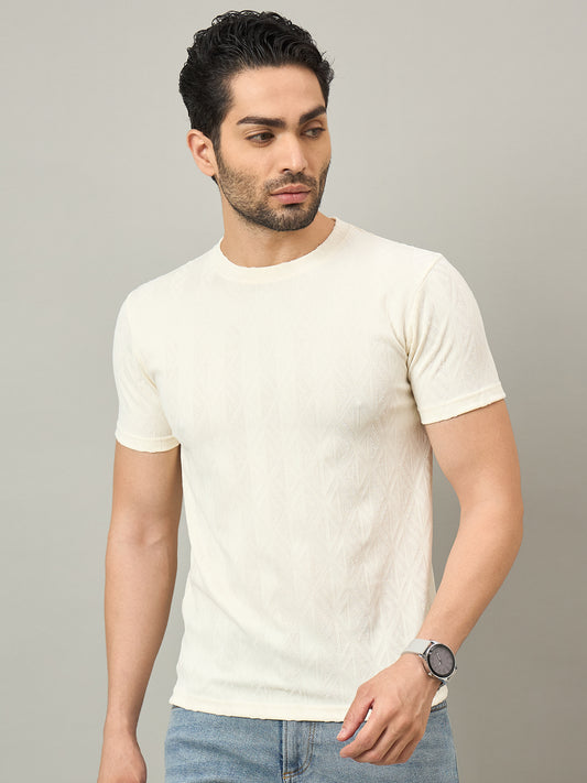Men Round Neck T-shirt white