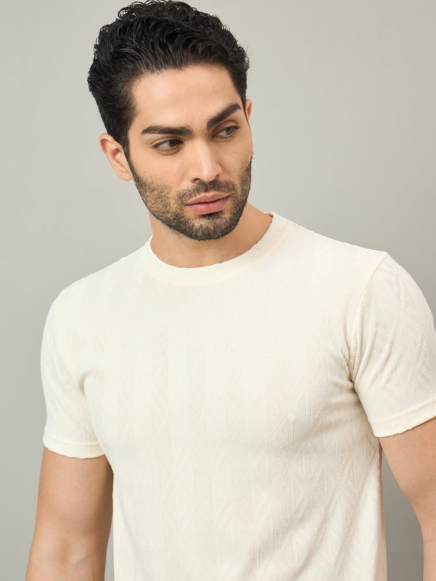 Men Round Neck T-shirt white