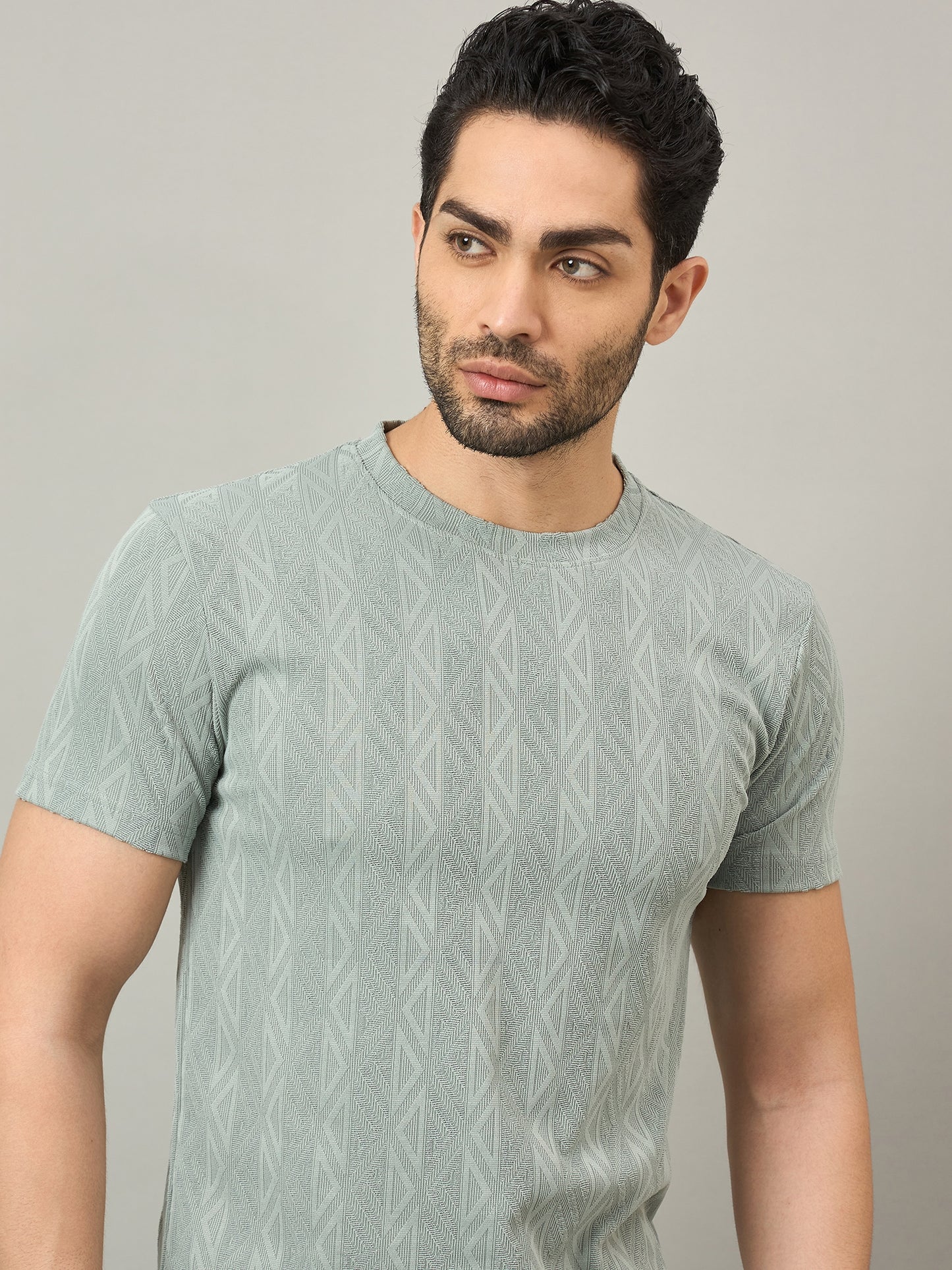 Men Round Neck T-shirt Sage