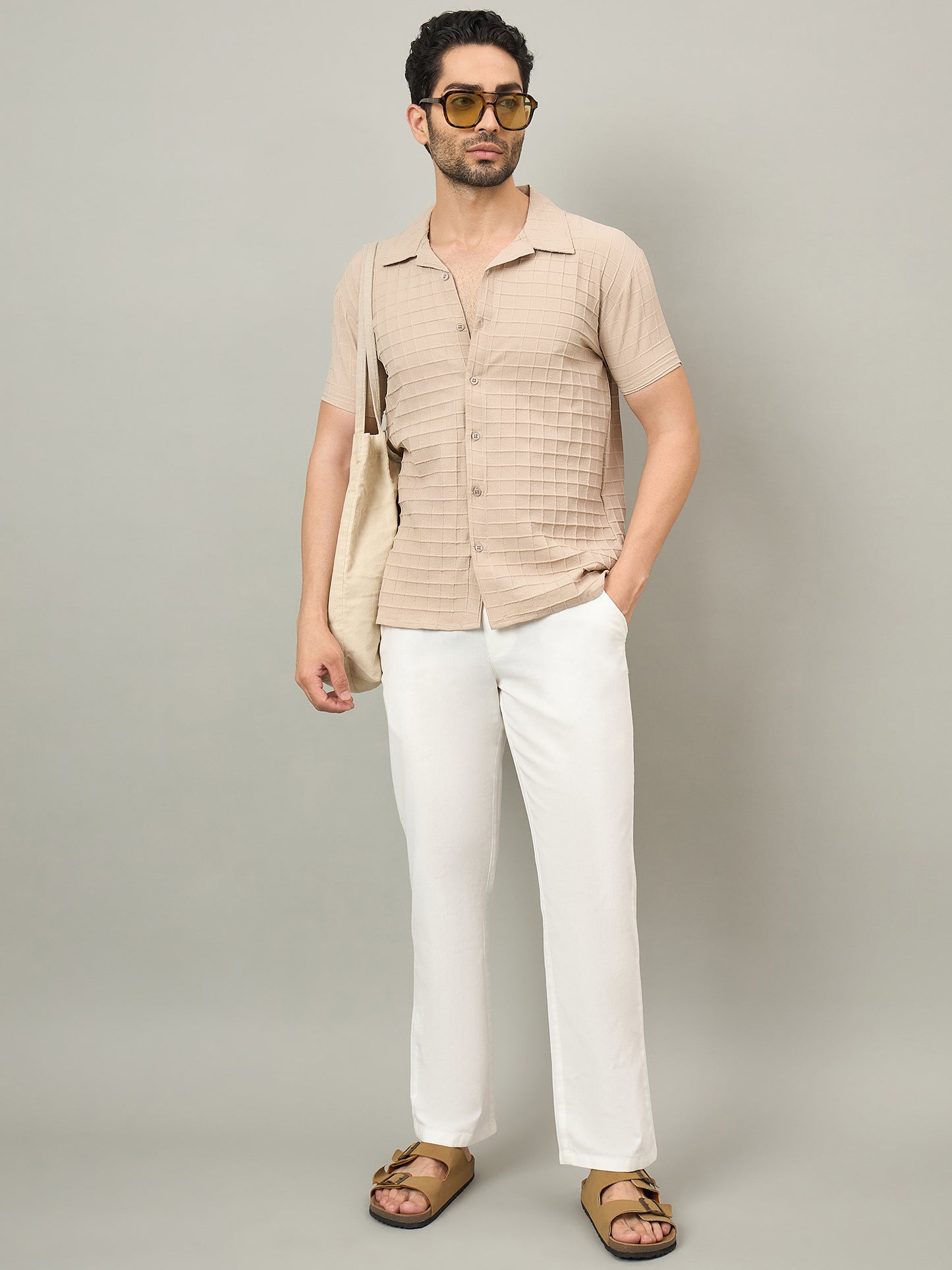 Men Shirt Beige