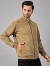 Stand Collar Bomber Suede Jacket Tan - Reprise