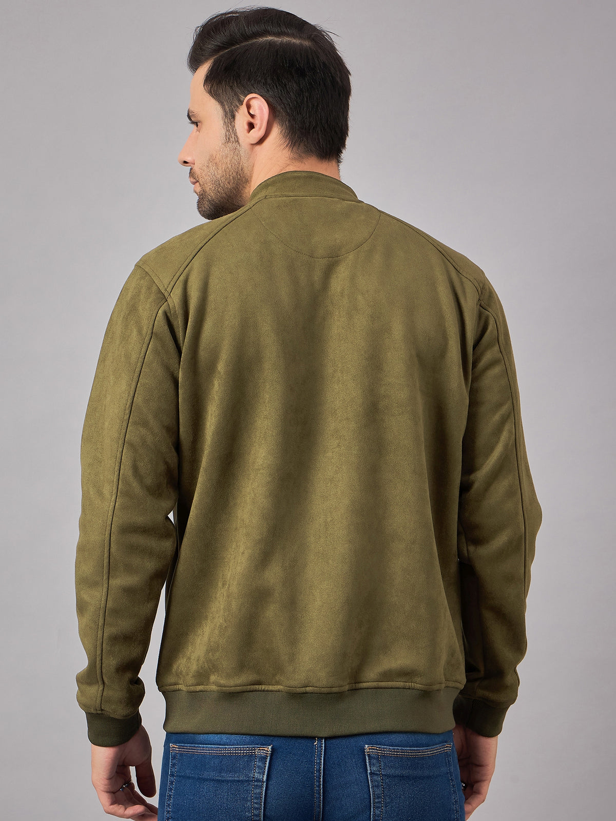 Mens Suede Jacket Olive - Reprise