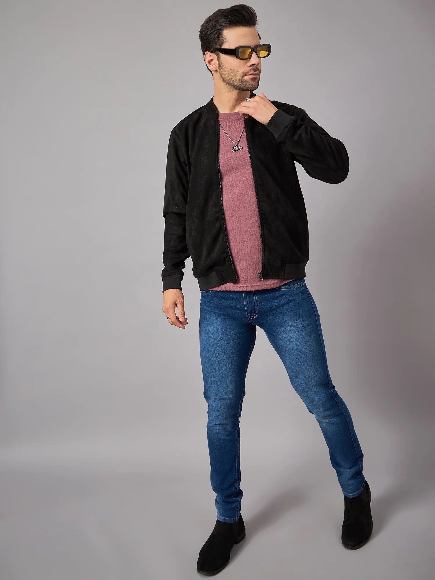 Men Suede Jacket Black - Reprise