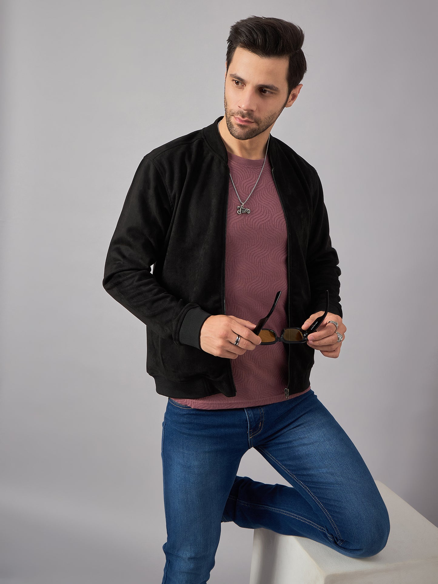 Mens Suede Jacket Black - Reprise