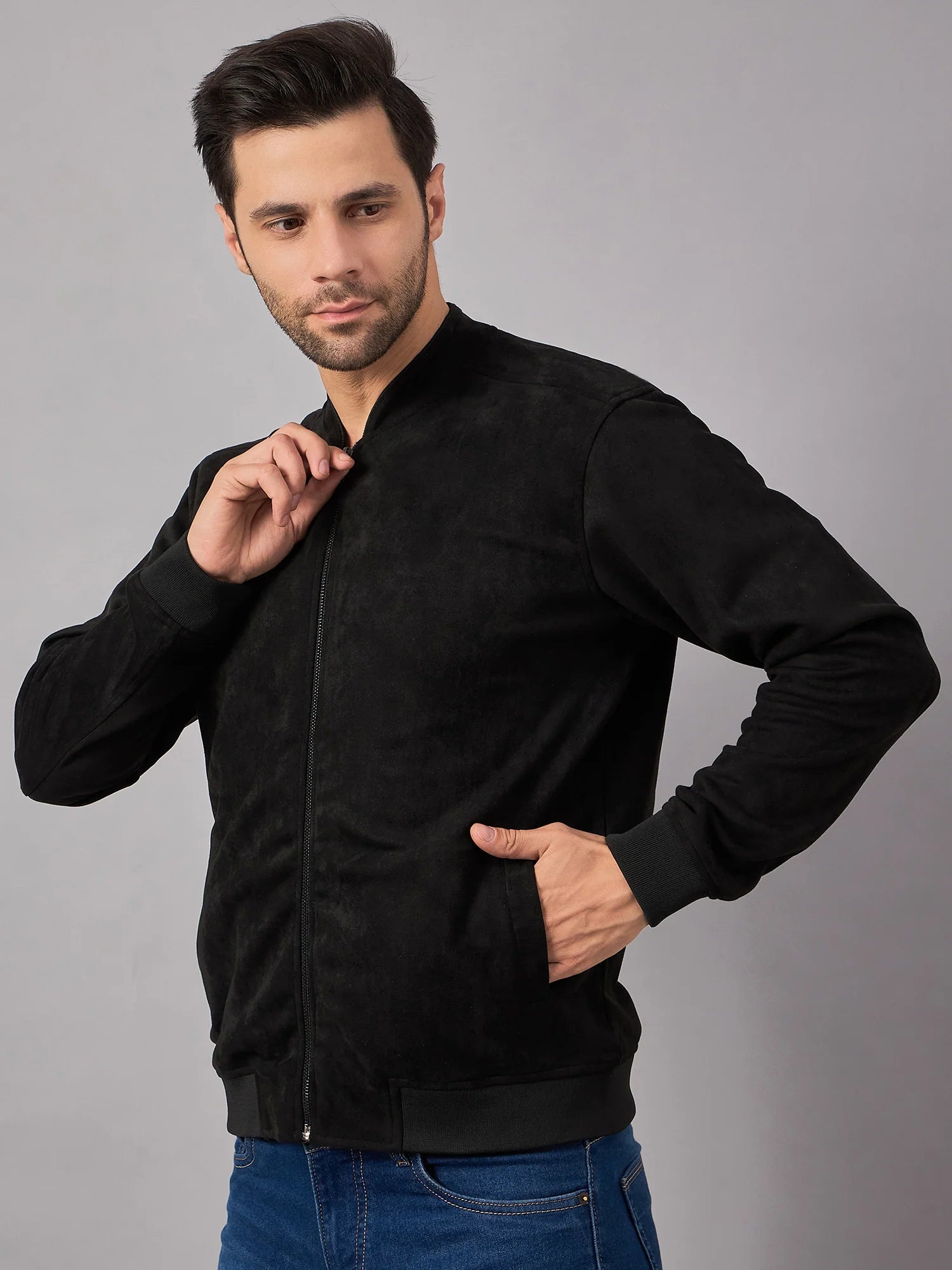Men Suede Jacket Black - Reprise