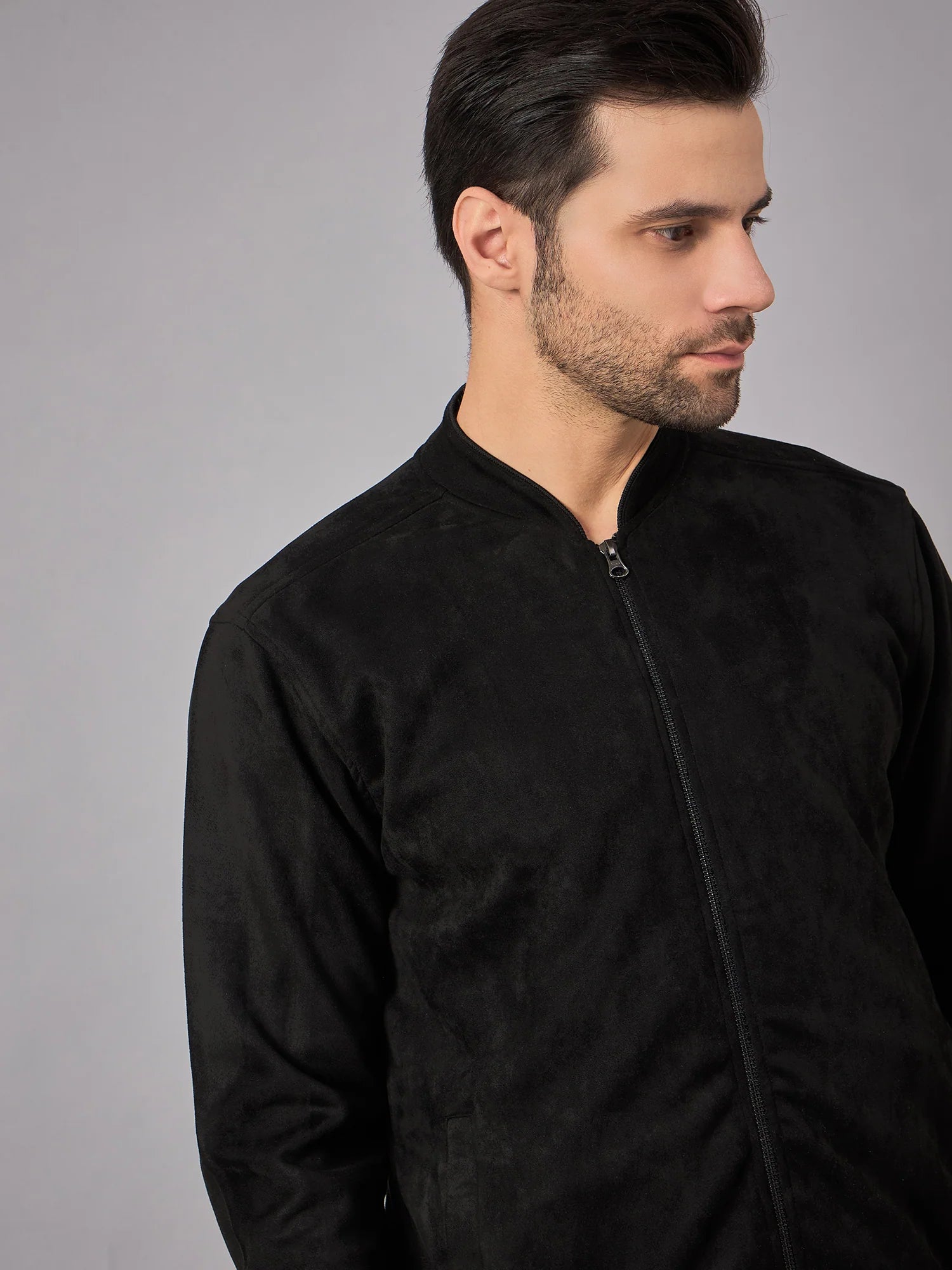 Men Suede Jacket Black - Reprise