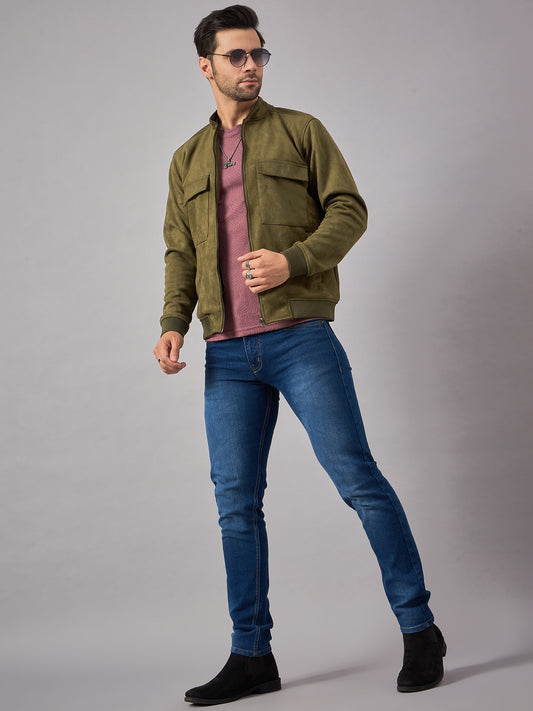 Mens Suede Jacket Olive - Reprise