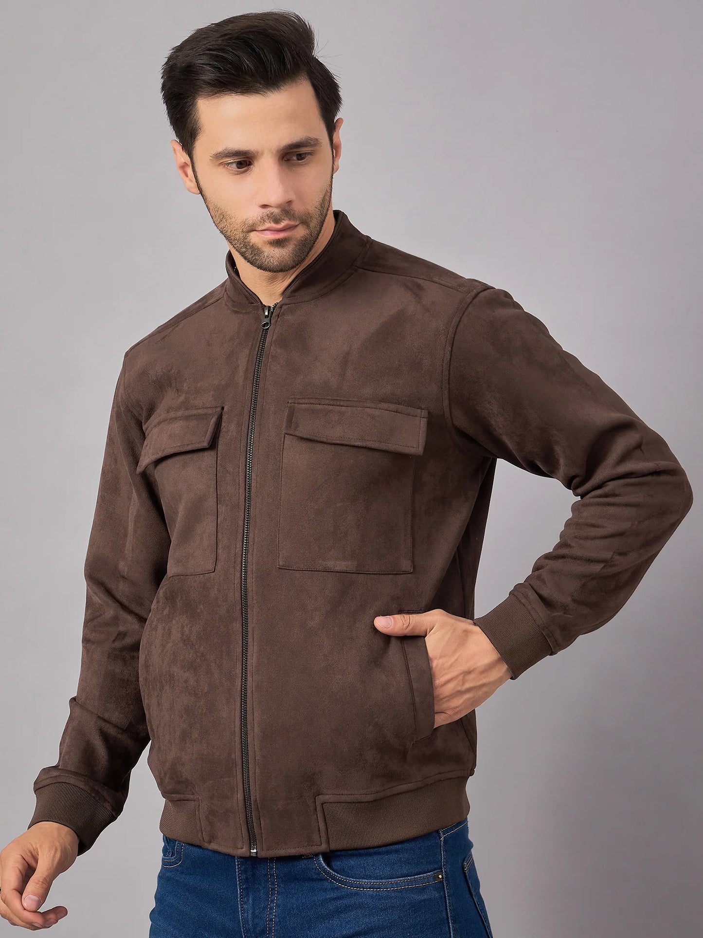 Men Suede Jacket Brown - Reprise