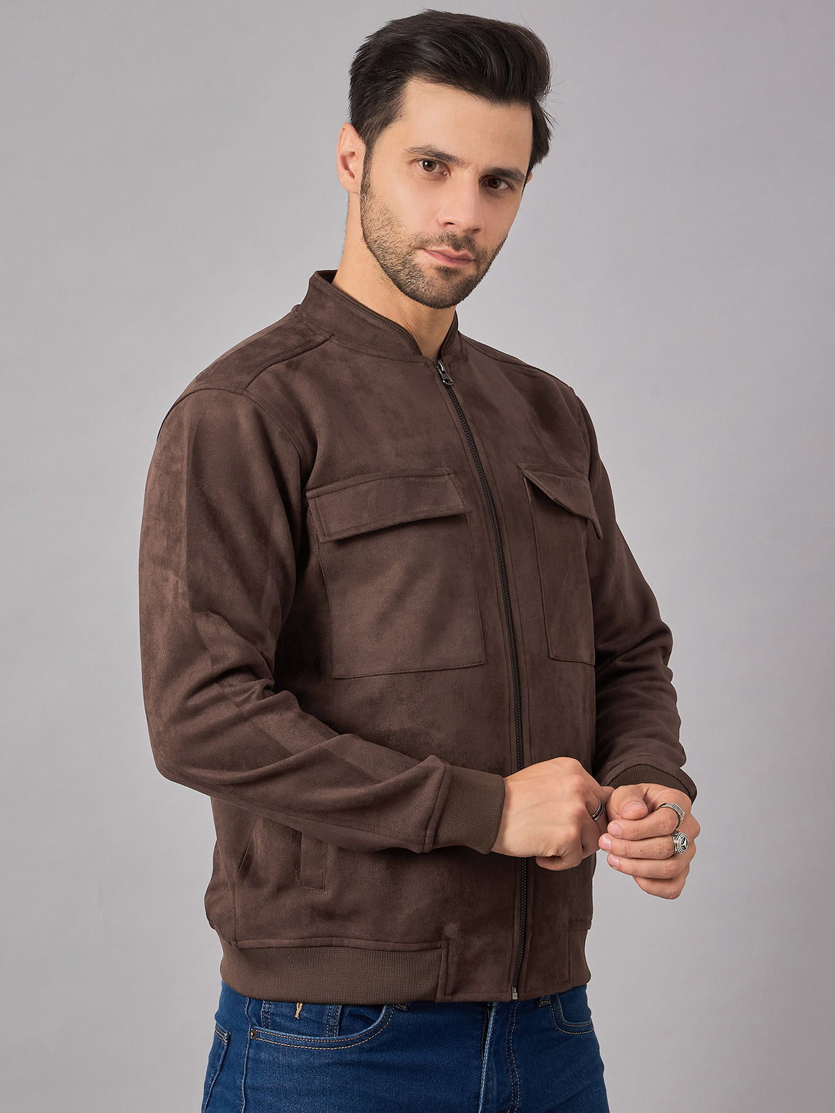 Mens Suede Jacket Brown - Reprise