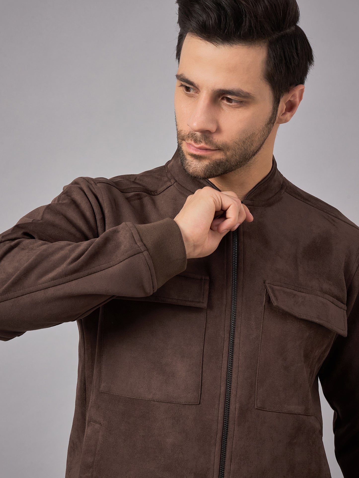 Mens Suede Jacket Brown - Reprise