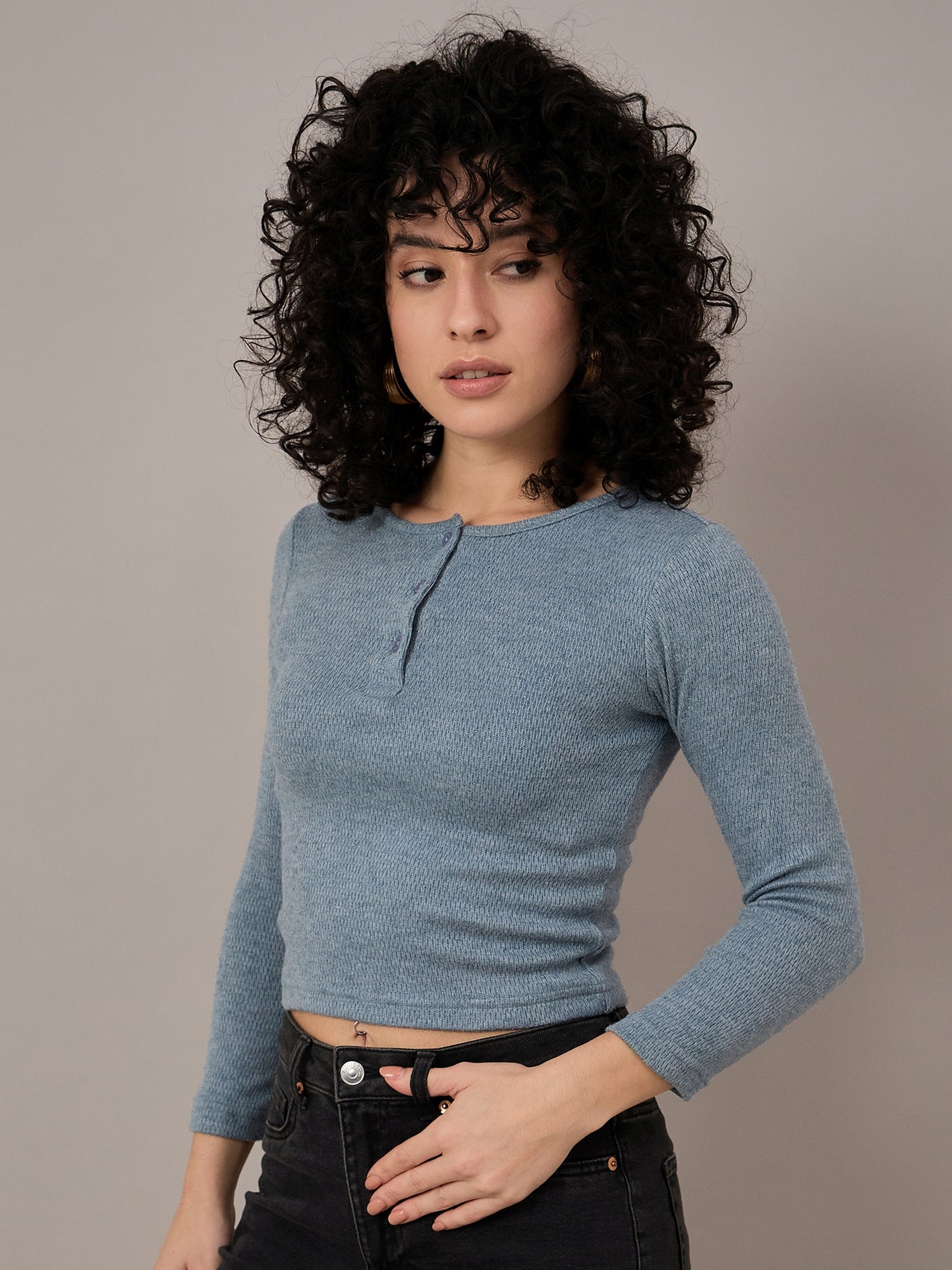 Women Blue Henley - Reprise