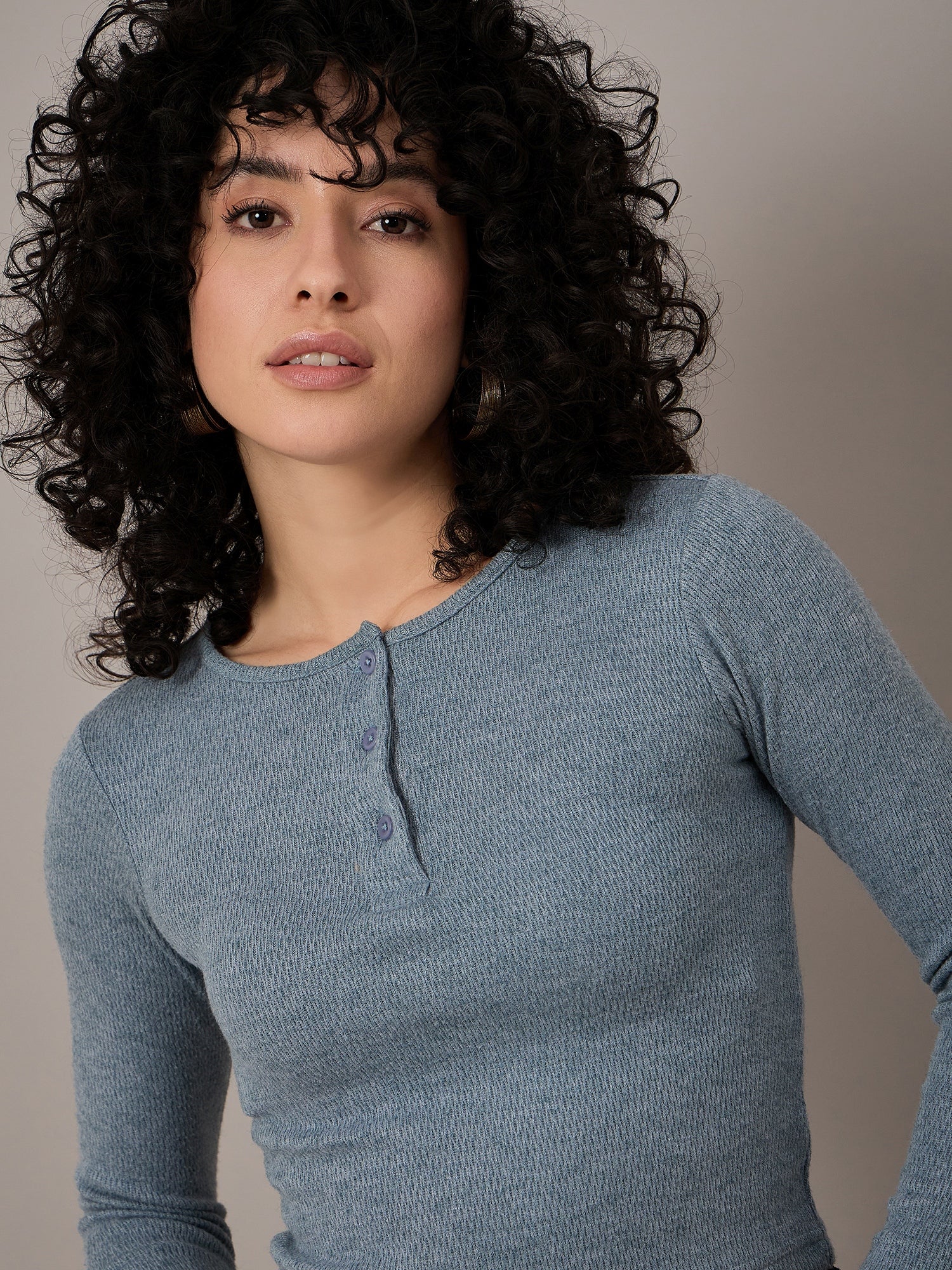 Women Blue Henley - Reprise