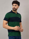 Green Striped Polo T-Shirt