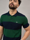 Green Striped Polo T-Shirt
