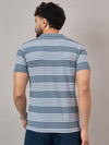 Blue Striped Polo T-Shirt