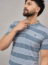 Blue Striped Polo T-Shirt
