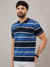 Blue Striped Polo T-Shirt
