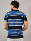 Blue Striped Polo T-Shirt