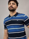 Blue Striped Polo T-Shirt