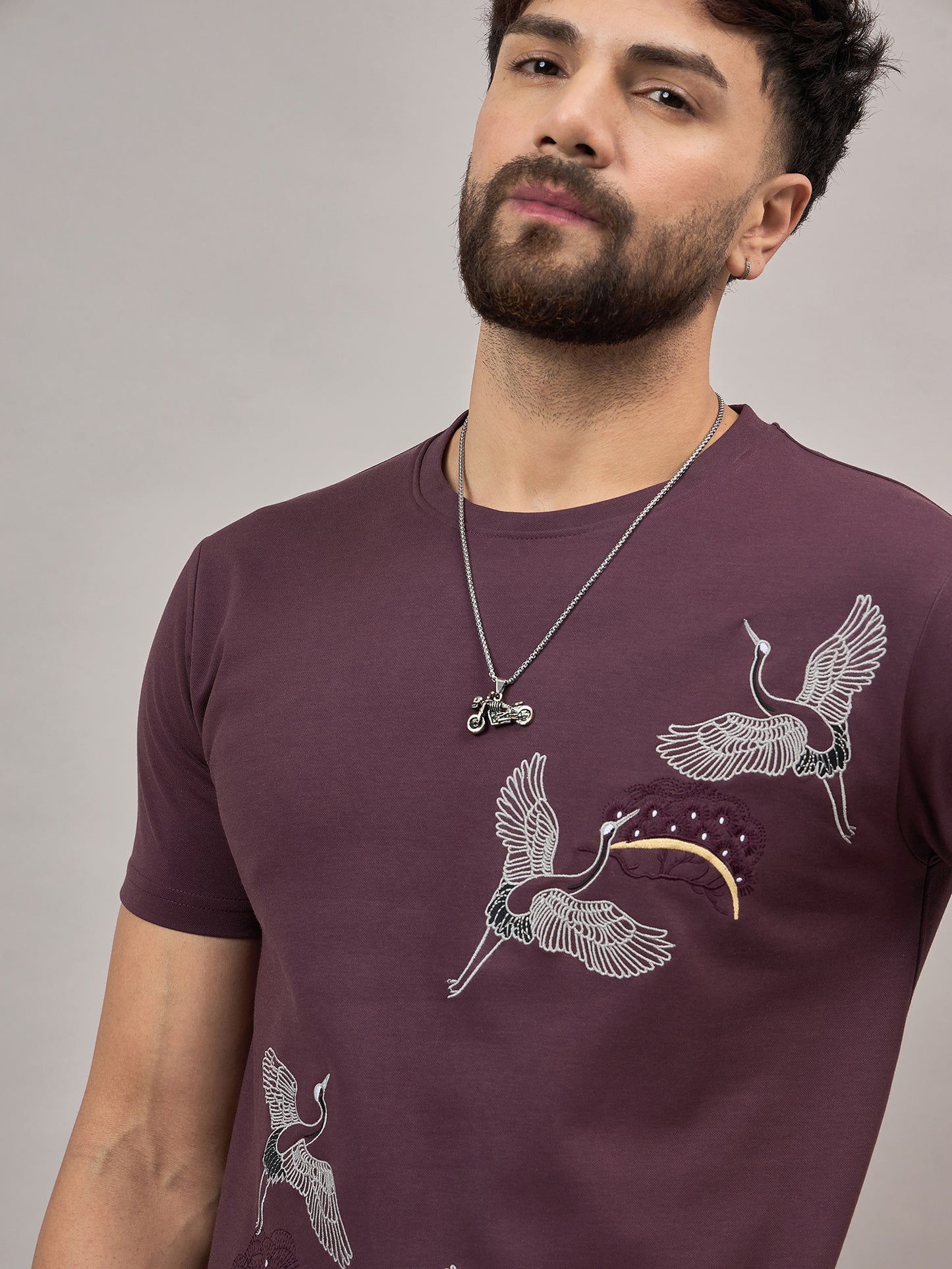 Mens Round Neck T-shirt Mauve