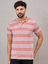 Pink Striped Polo T-Shirt