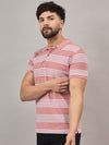 Pink Striped Polo T-Shirt