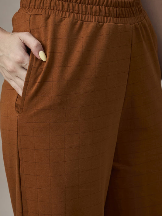 Women Co-ord Set Brown