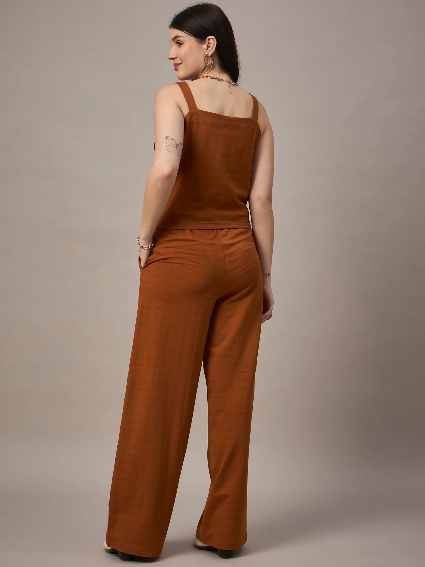 Women Co-ord Set Brown