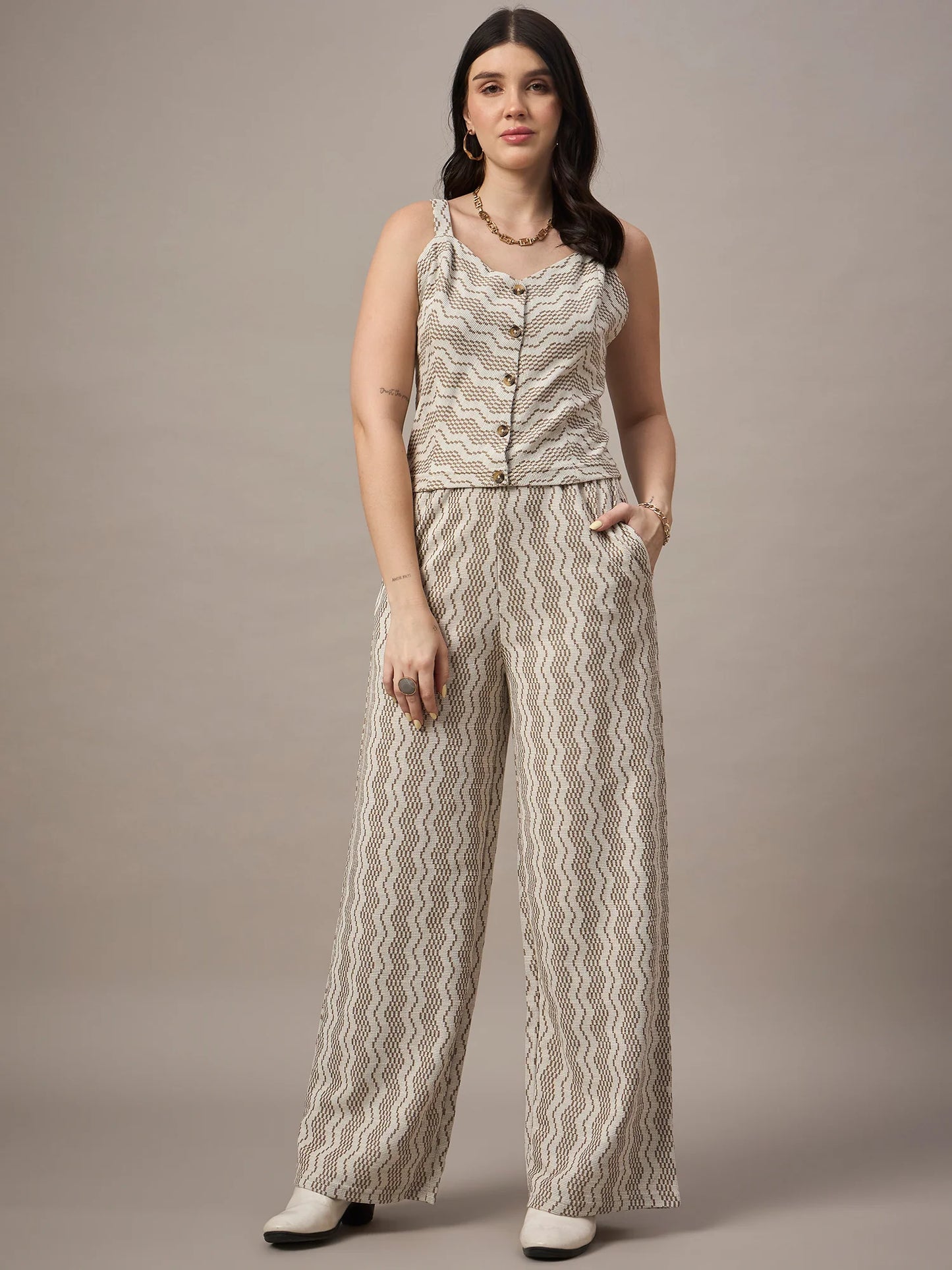 Women Co-ord Set Tan