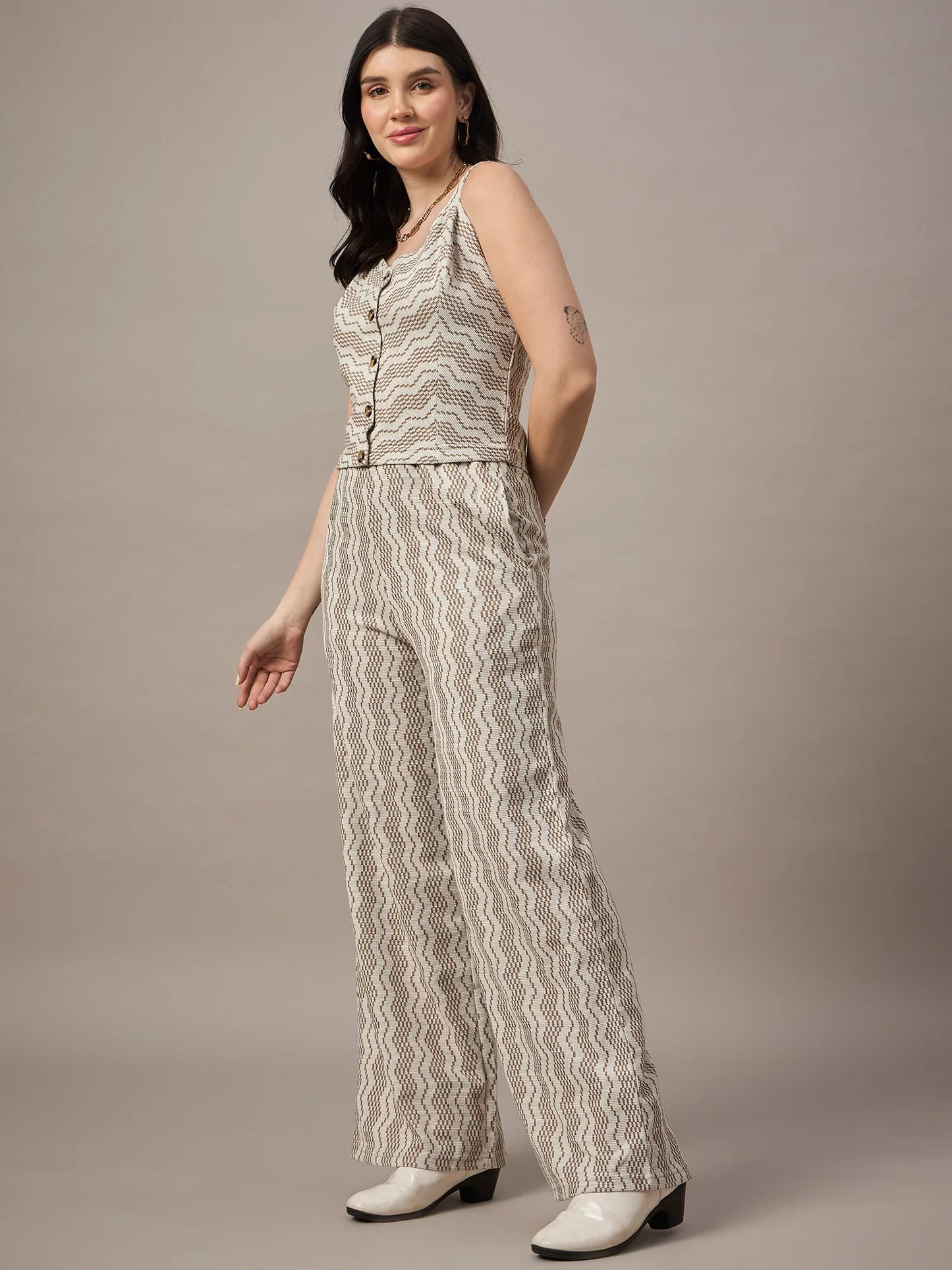 Women Co-ord Set Tan