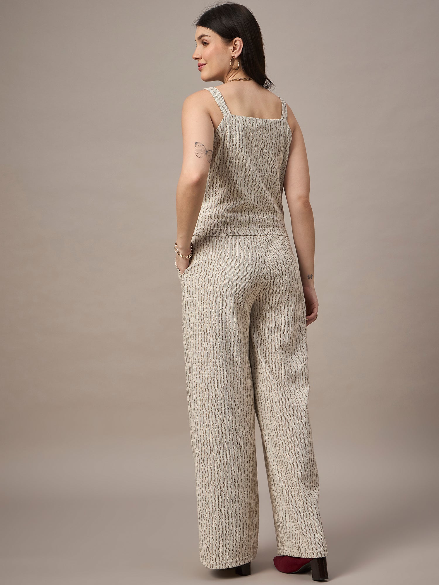 Women Co-ord set Beige