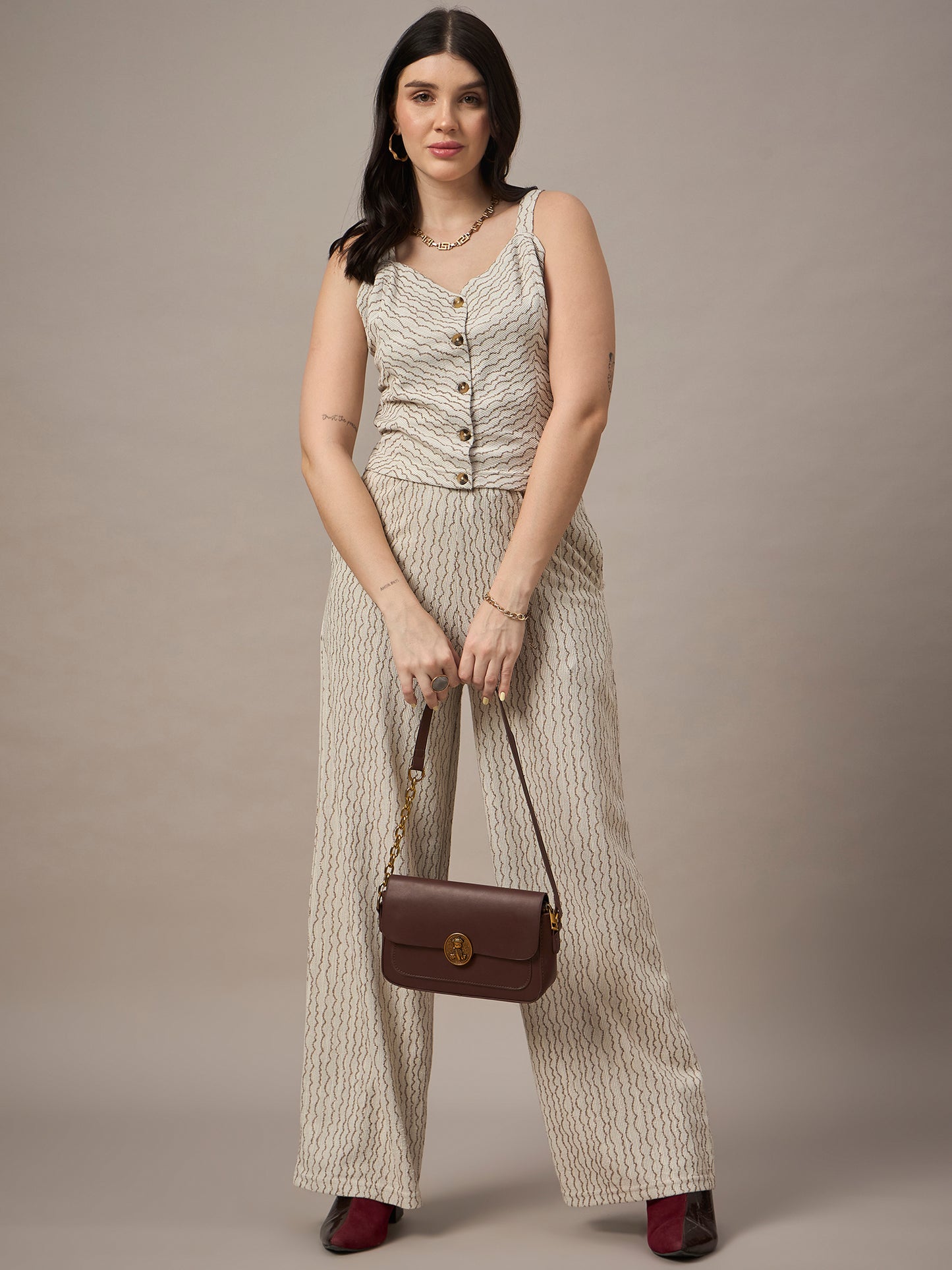 Women Co-ord set Beige