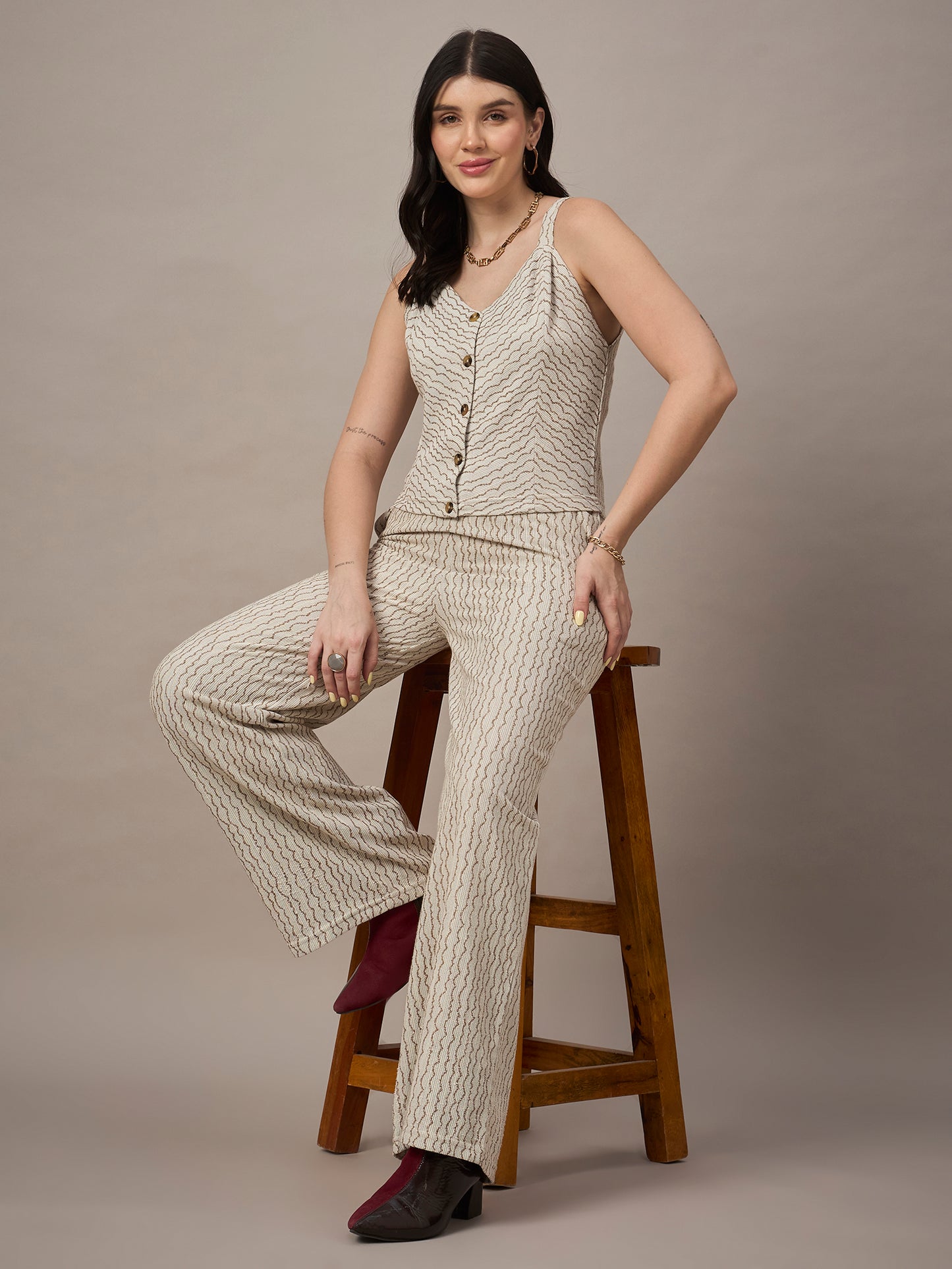 Women Co-ord set Beige