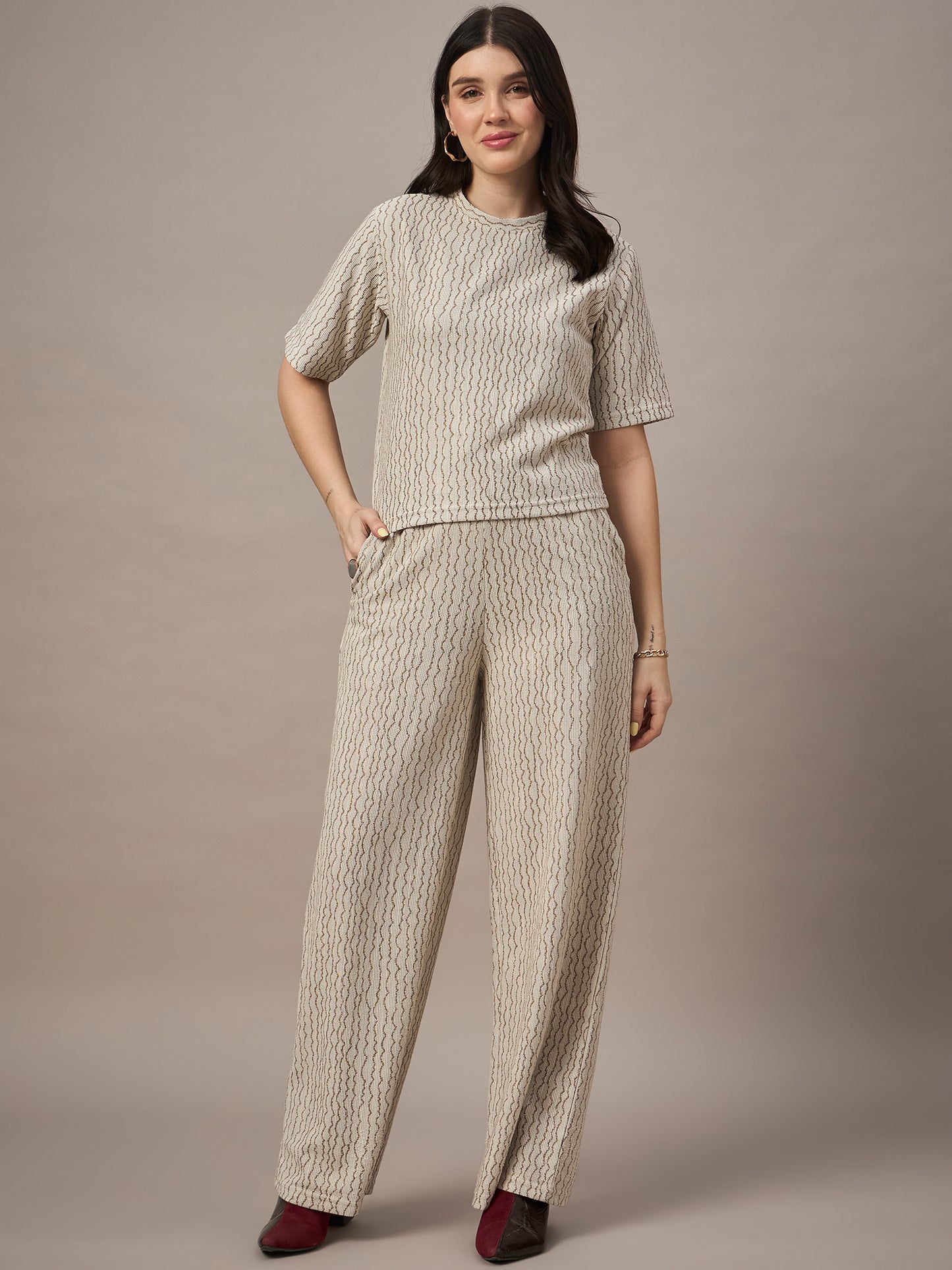 Women Co-ord set Beige
