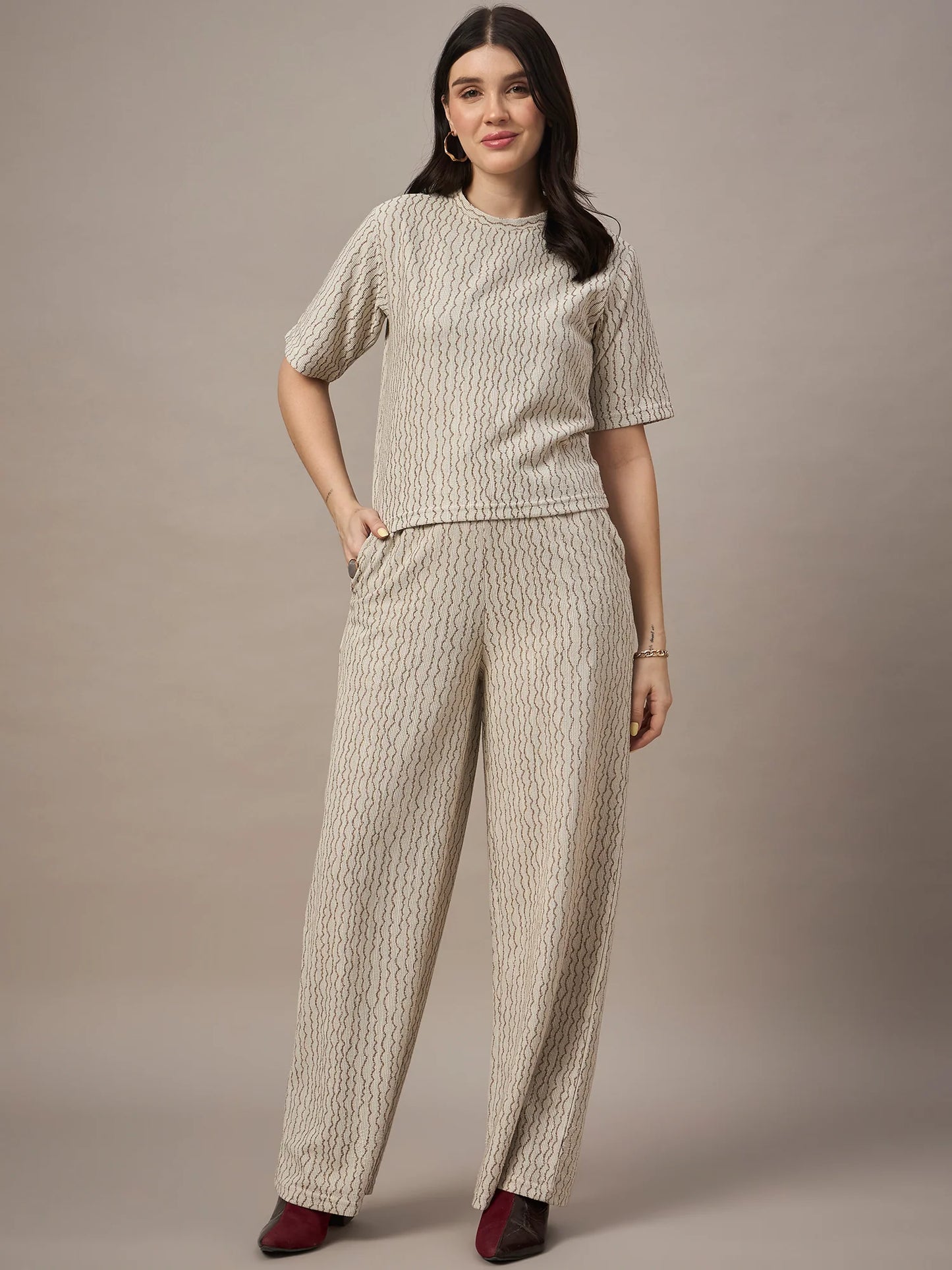 Women Co-ord Set Beige