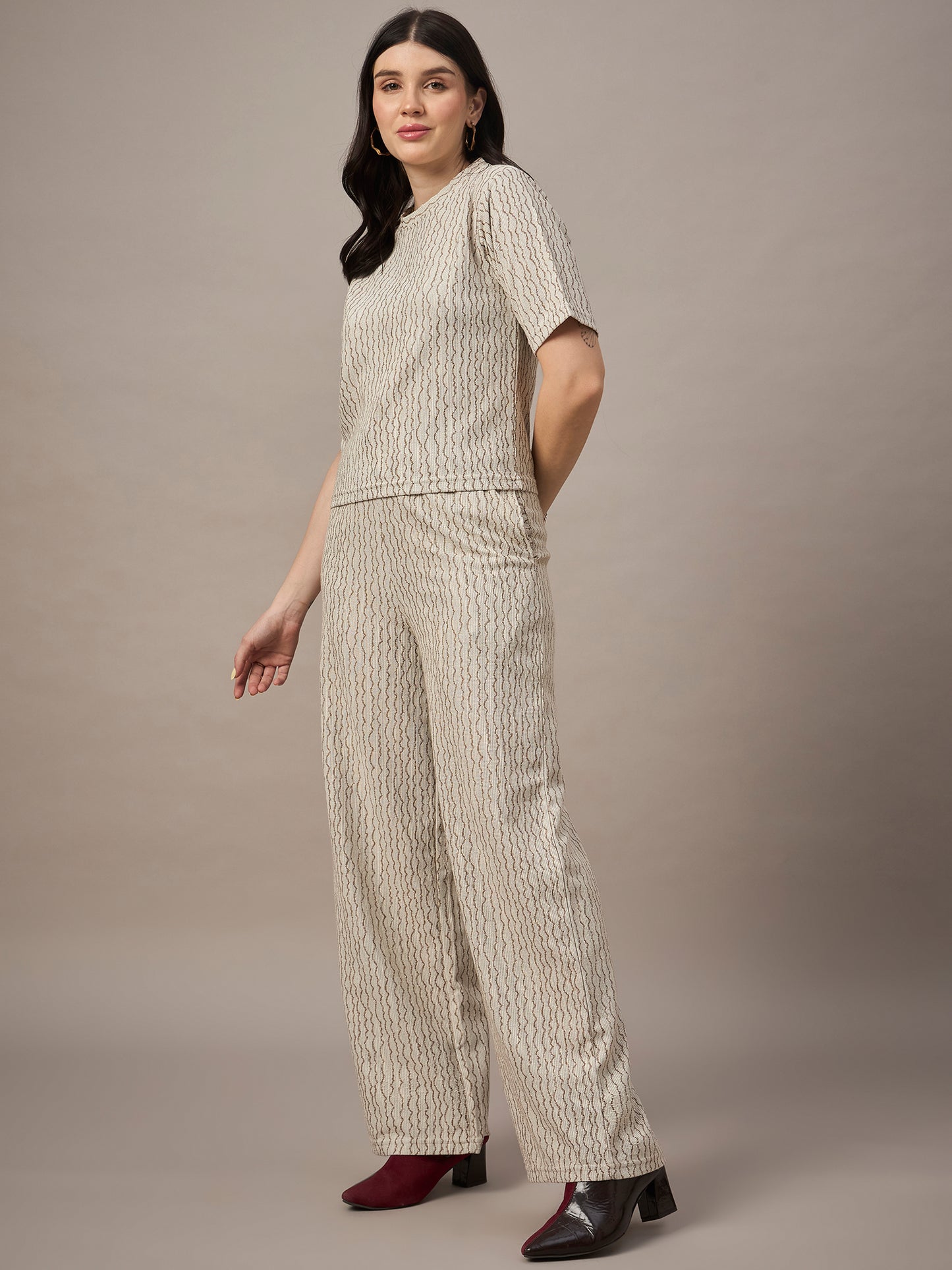 Women Co-ord set Beige