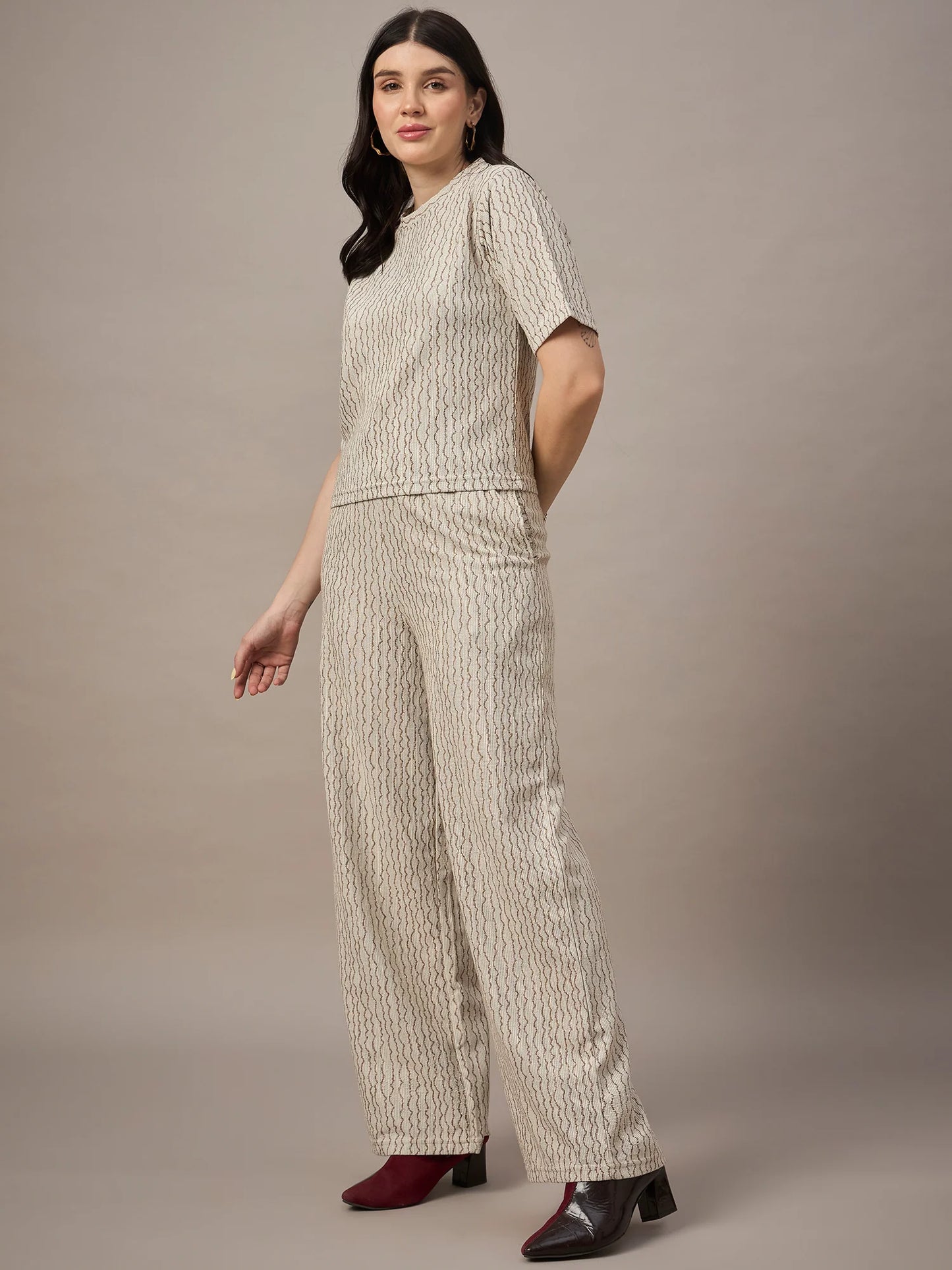 Women Co-ord Set Beige