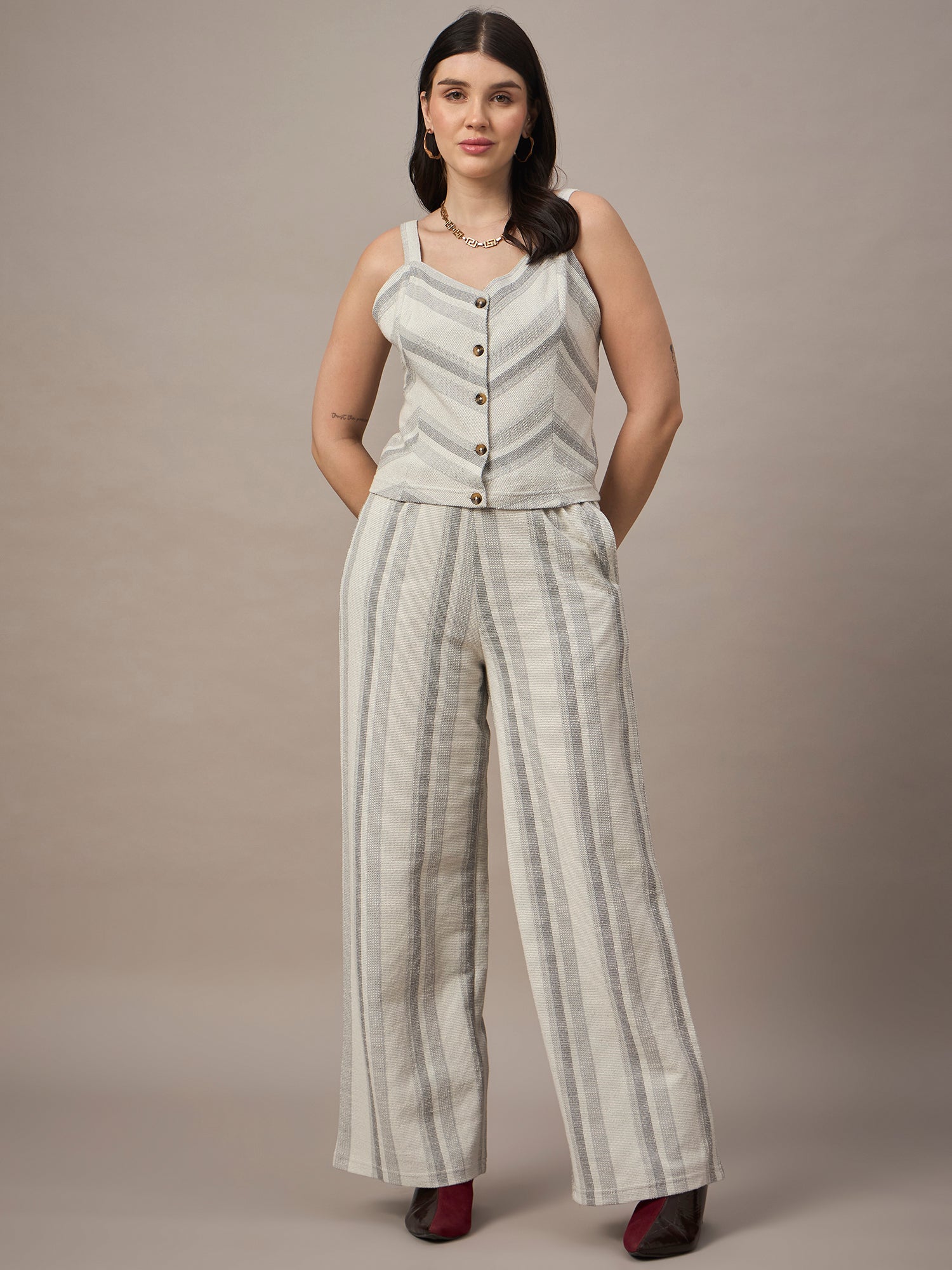 Women Co-ord set Light grey