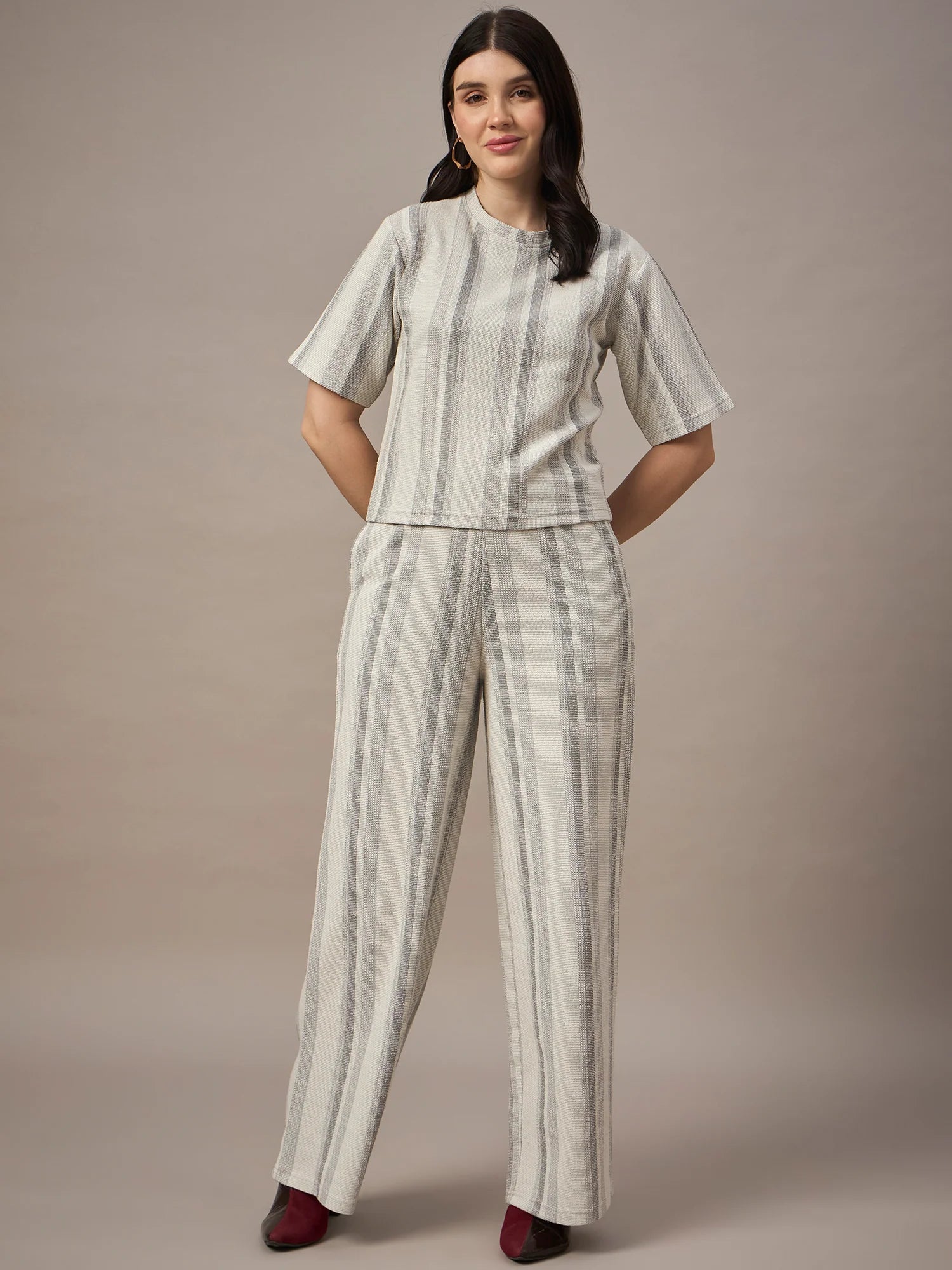 Women Co-ord Set Light Grey