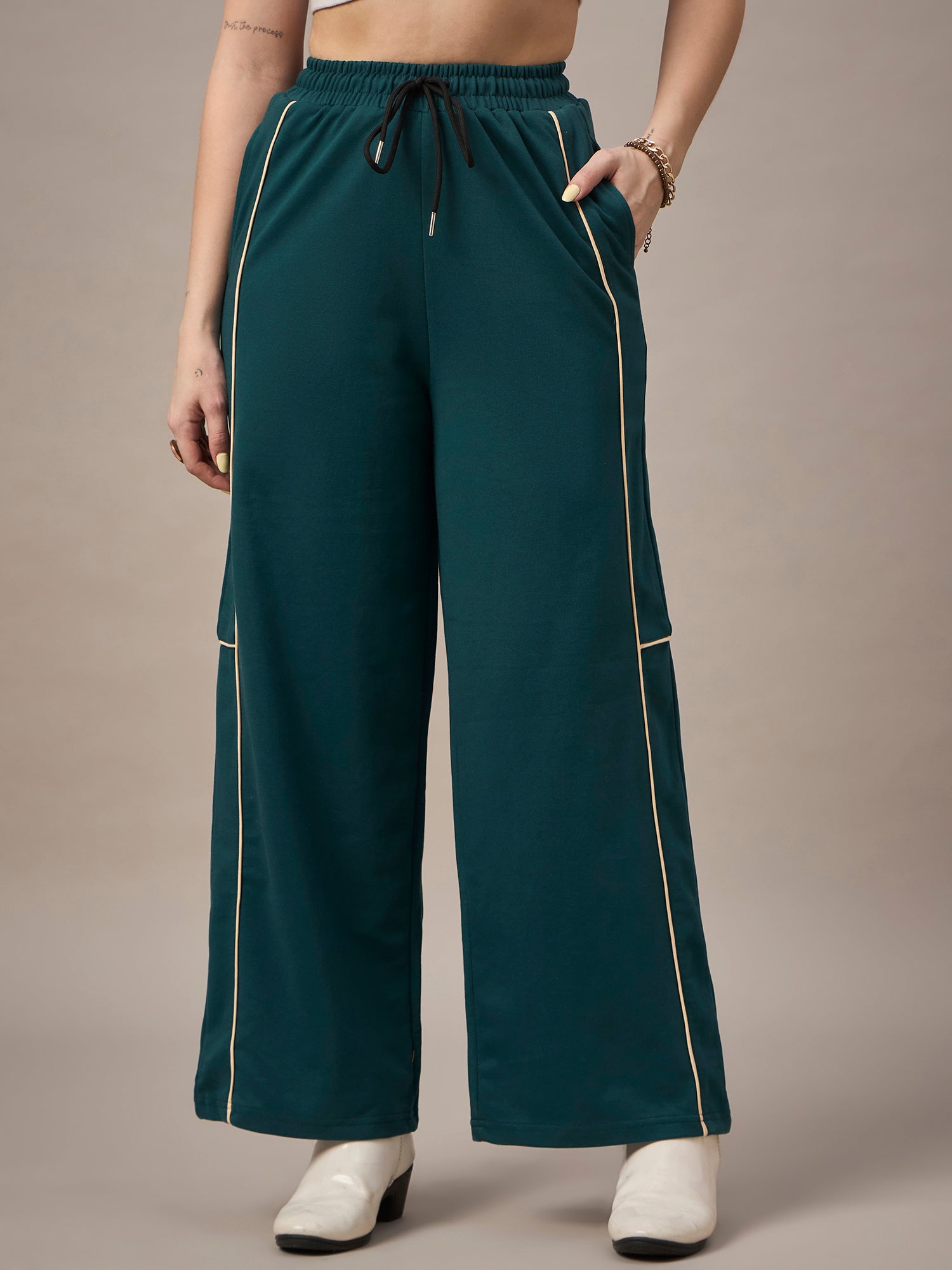 Women  Bottle Green Trackpants