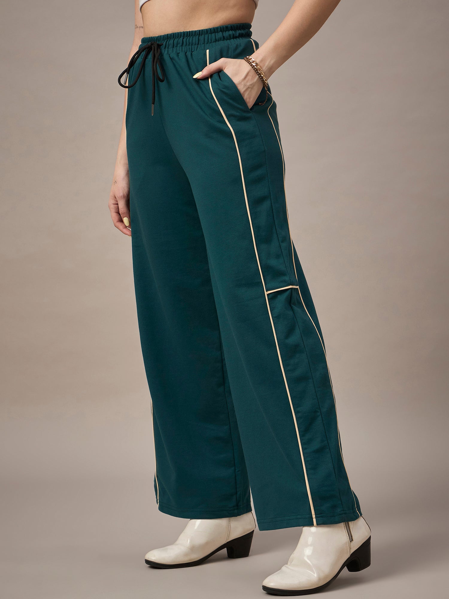 Women  Bottle Green Trackpants