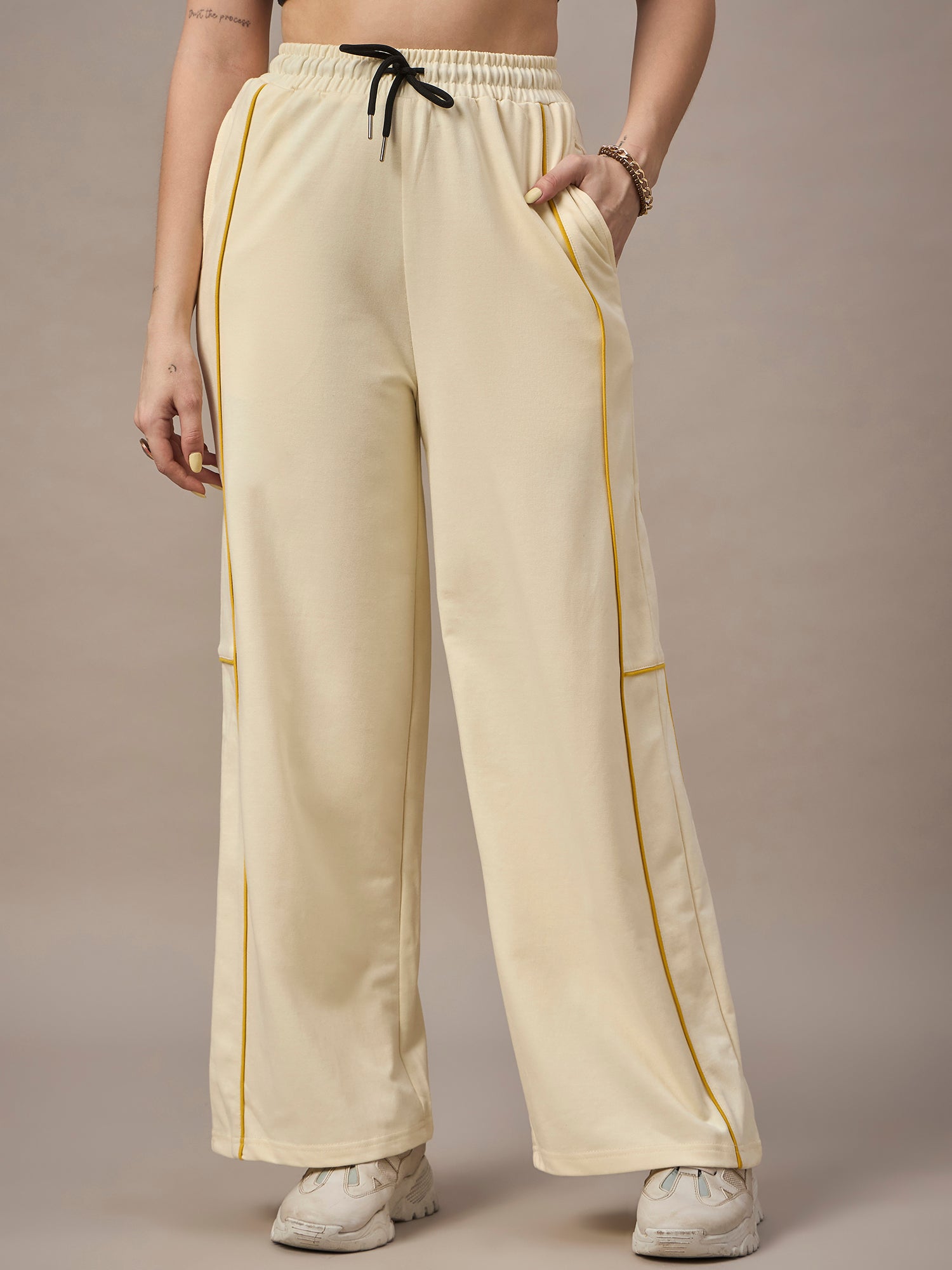 Women  Cream Trackpants
