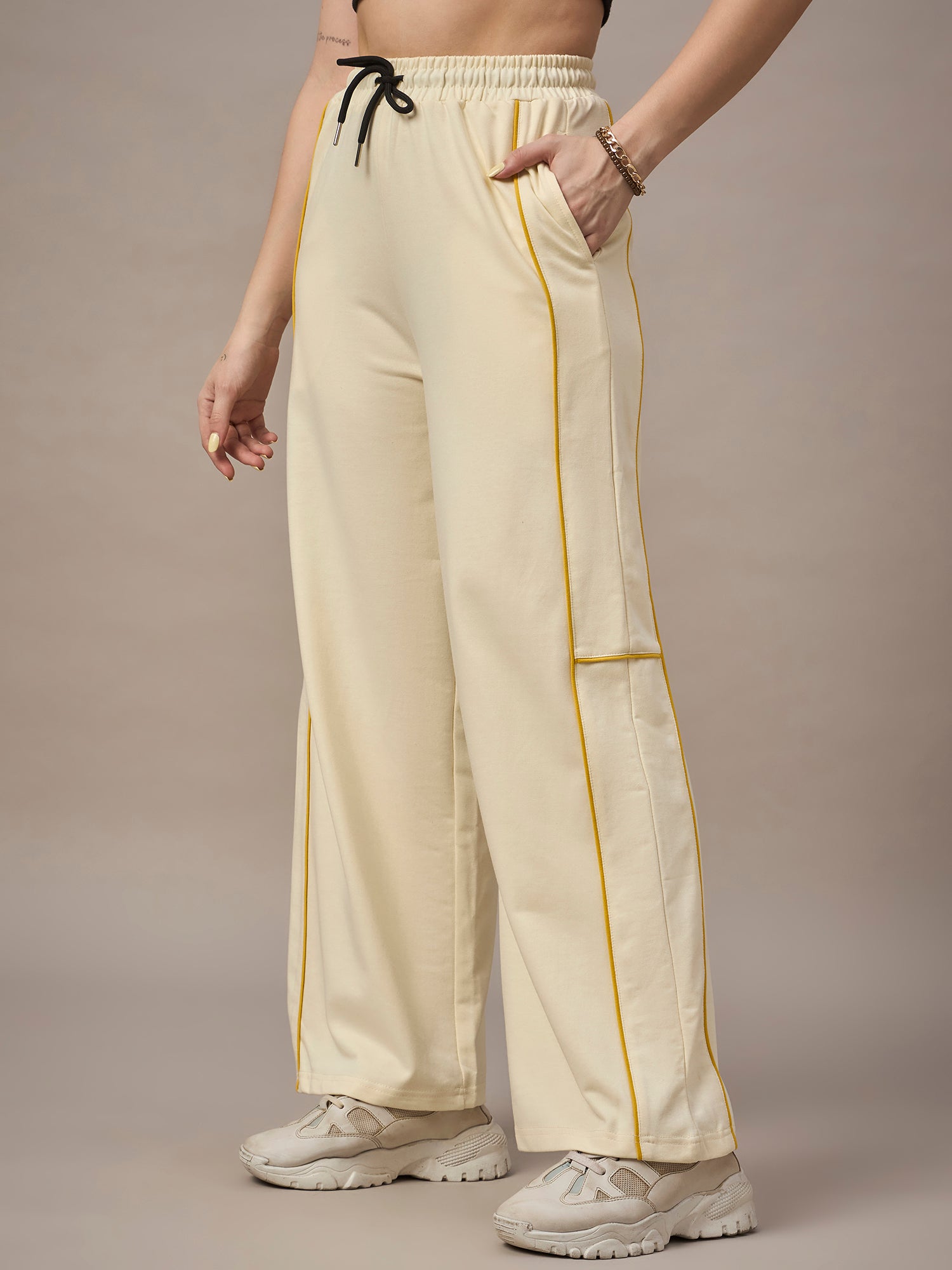 Women  Cream Trackpants