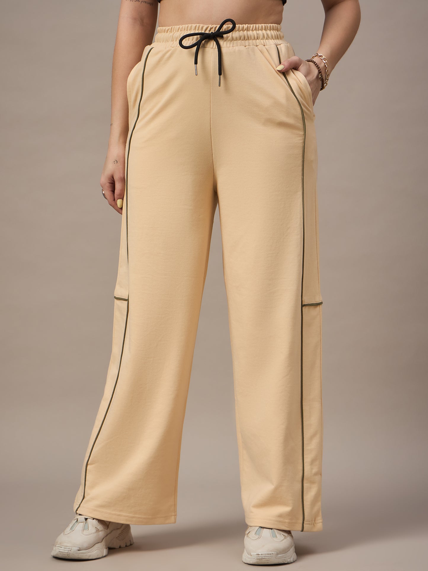 Women Beige Trackpants