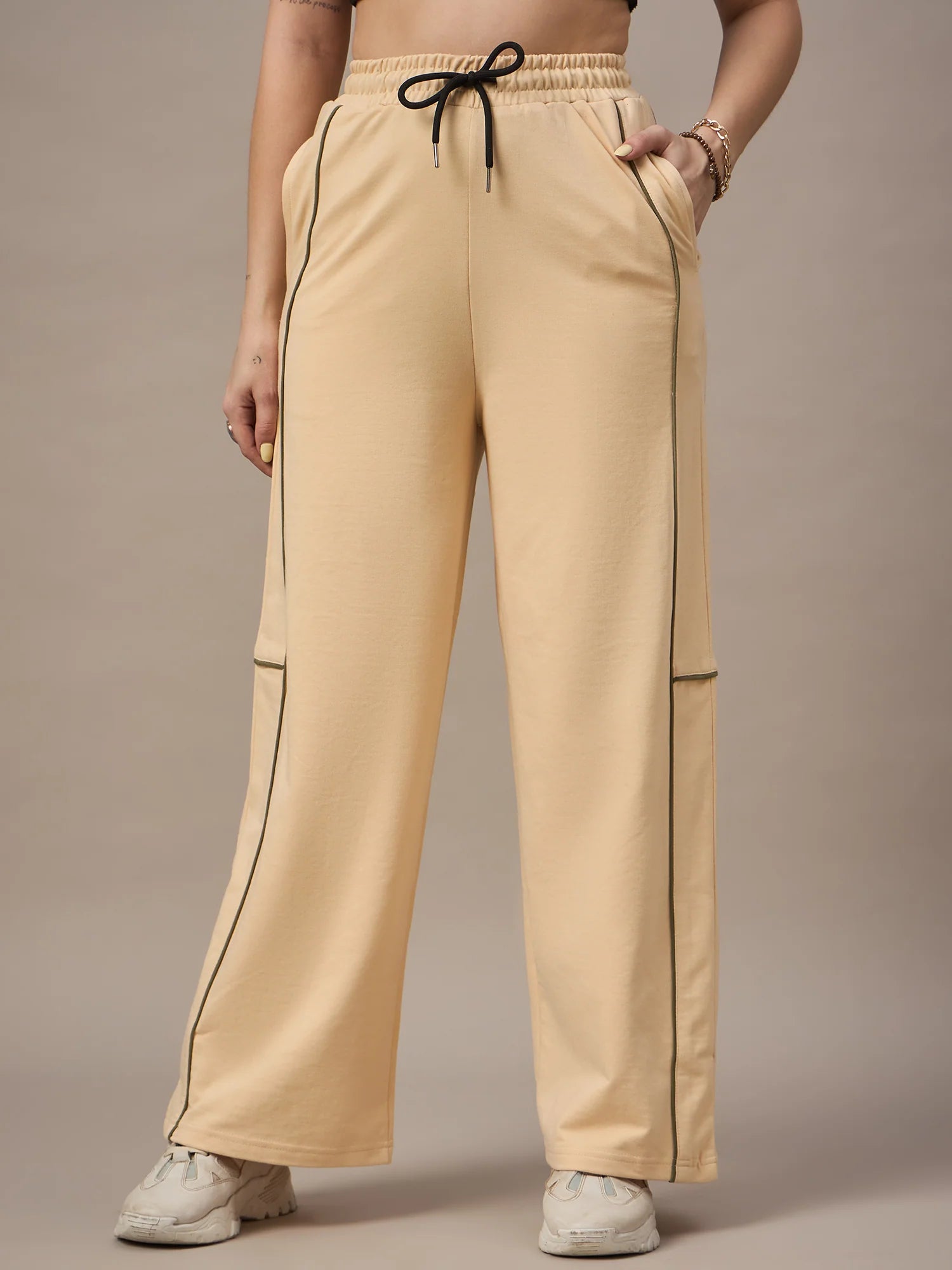 Women Light Beige Trackpants