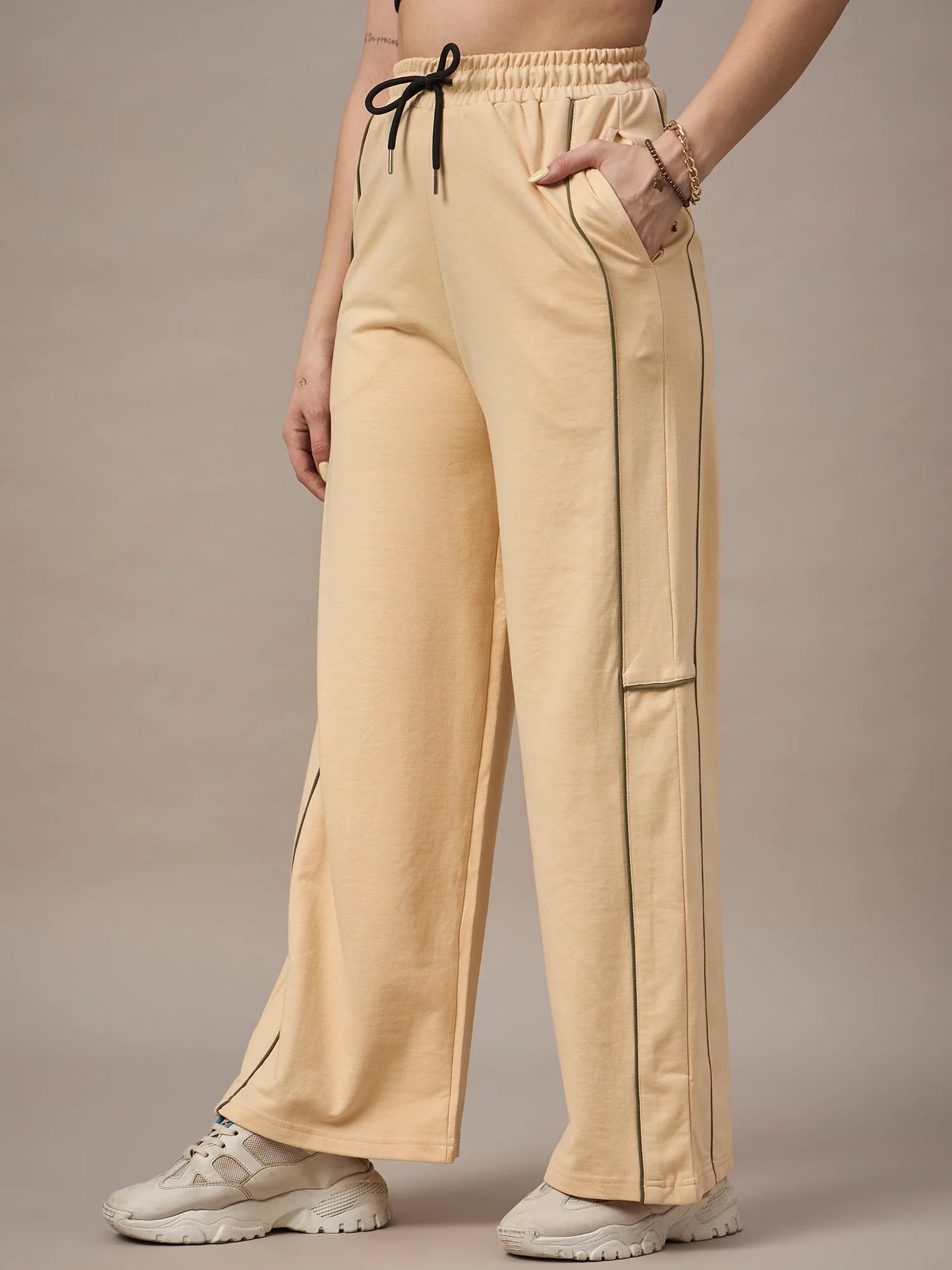 Women Light Beige Trackpants